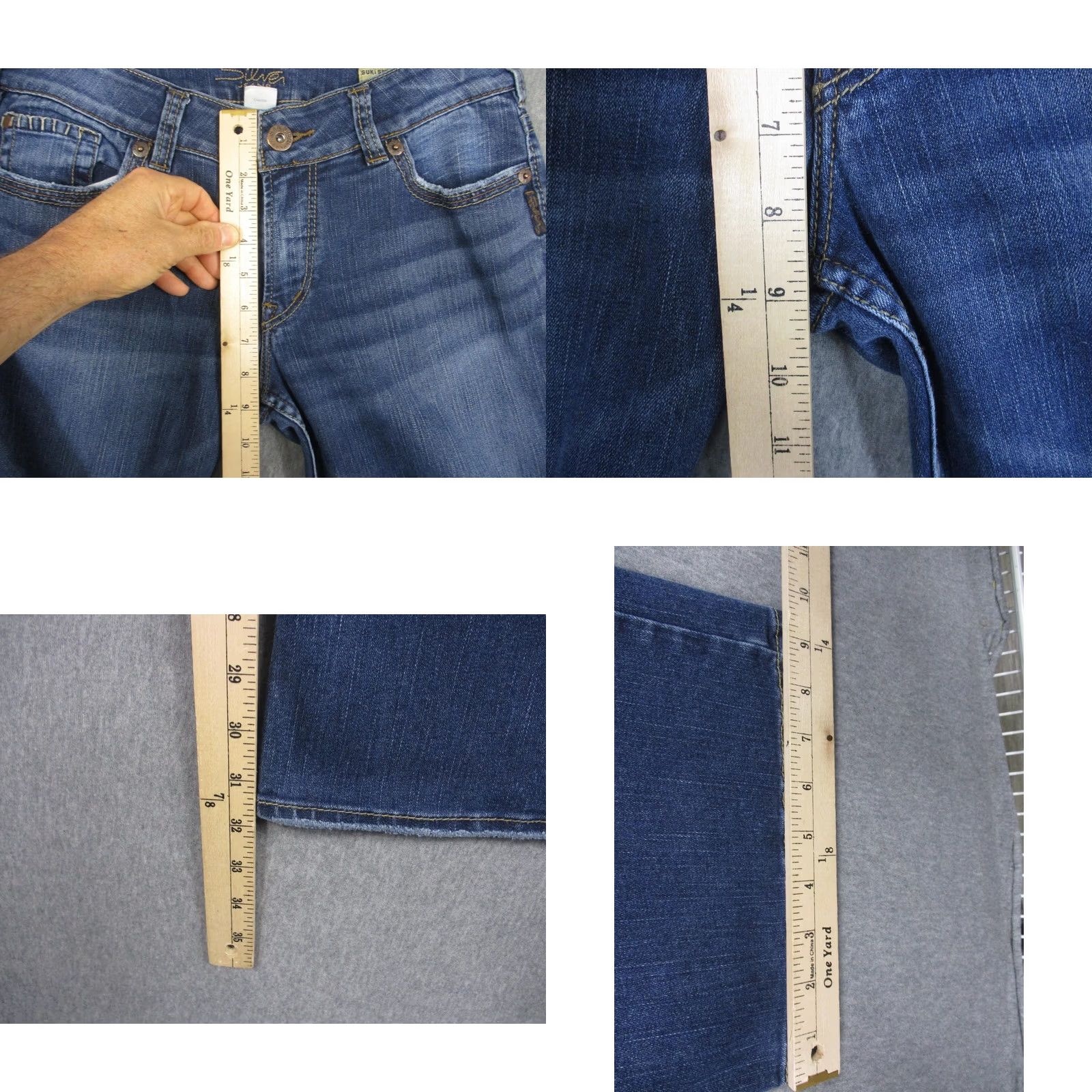 Silver Jeans Co. Silver Jeans Suki Surplus Jeans Womens 31x32 Blue Medium Wash Bootcut Denim Jeans Women's W31 L32 Size 24" / US 00 / IT 34 - 9 Thumbnail