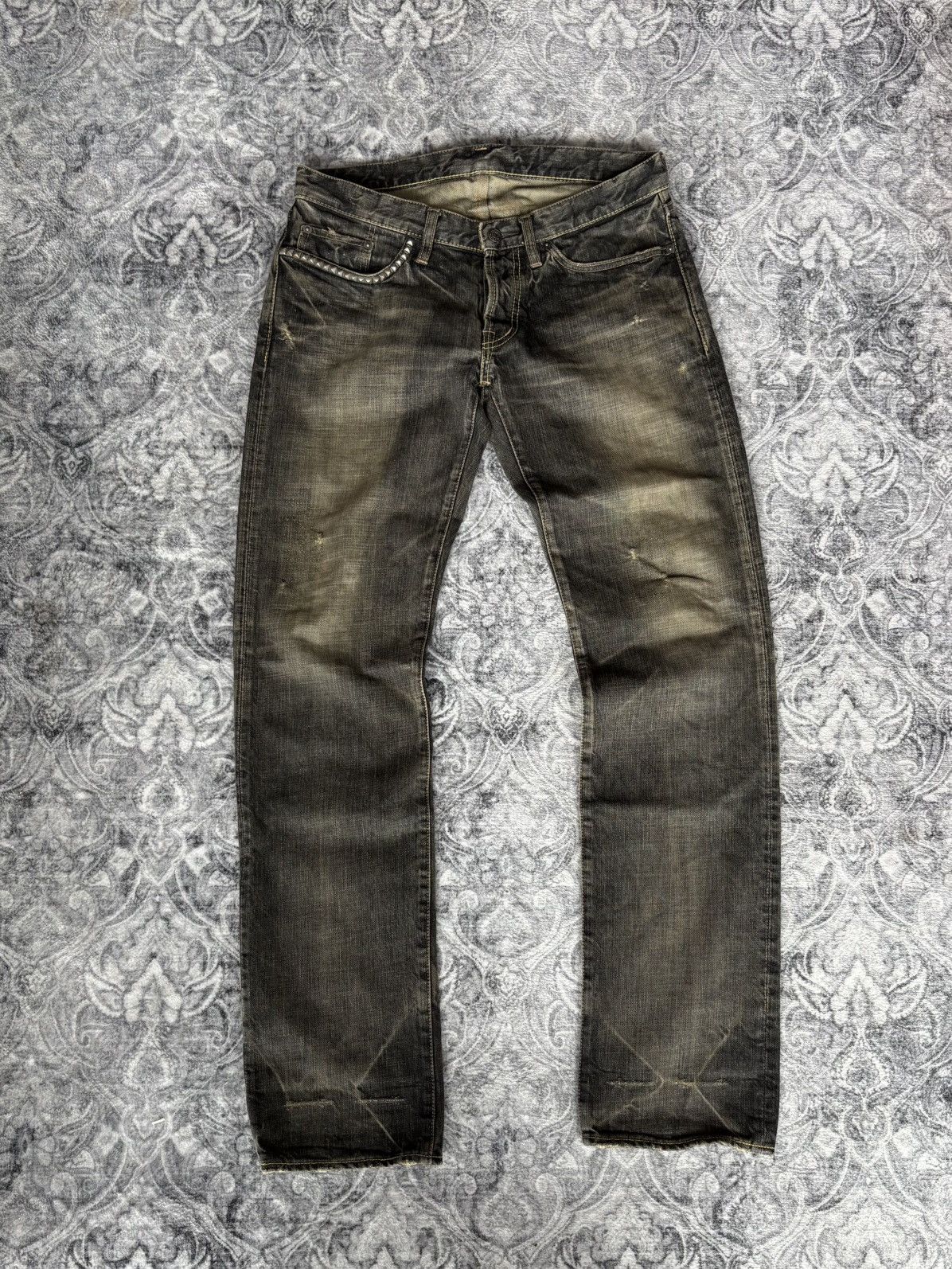 パンツ Hysteric Glamour bootcut 00s archive 2000s Hysteric Glamour Flared Bootcut Studded Pocket Denim – Alex