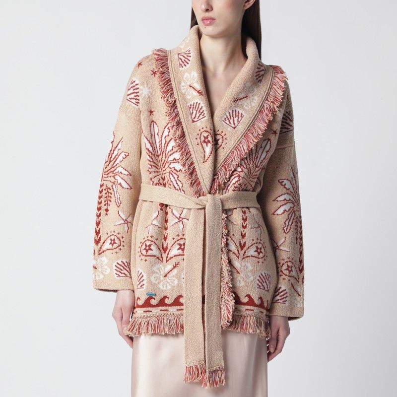 Alanui Echoes Of The Island Sand-Colored Cardigan