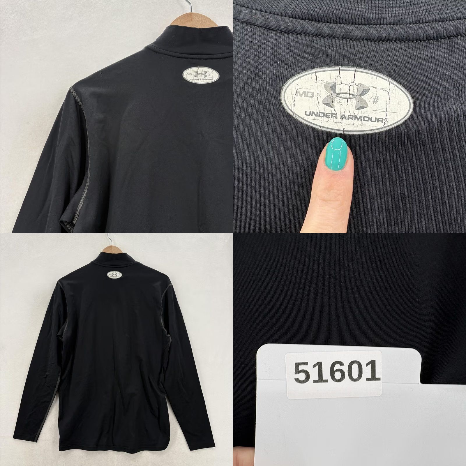 Under Armour Under Armour Shirt Mens M Black Long Sleeve ColdGear Fitted Mock Base Layer Size US M / EU 48-50 / 2 - 9 Thumbnail