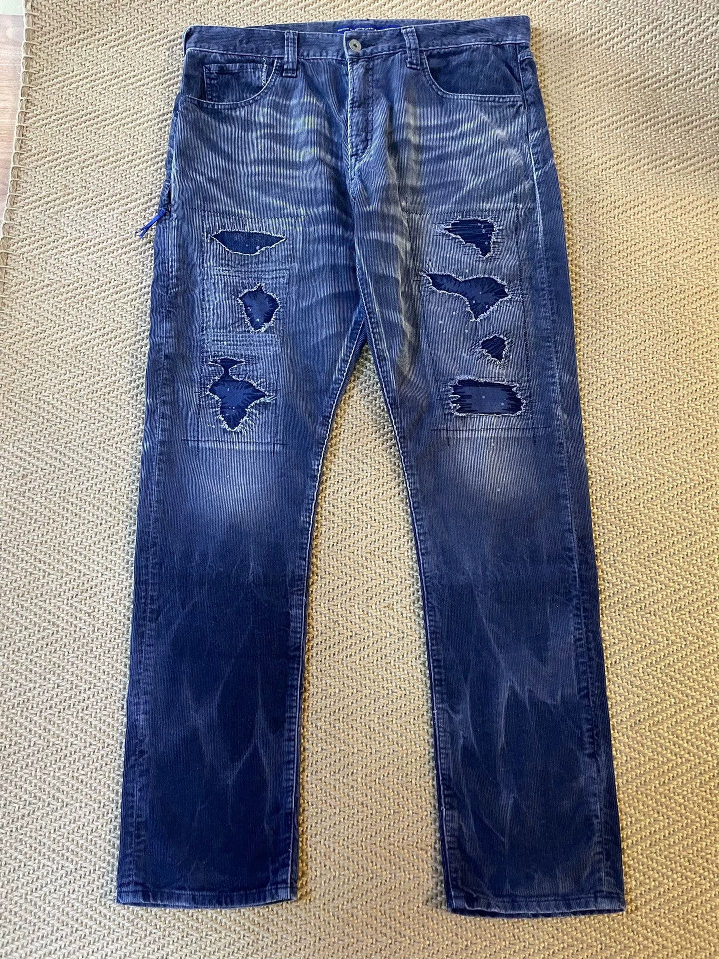 Vanquish DENIM BY VANQ & FRAGMENT Washed Corduroy Distressed Pant W36 Size US 36 / EU 52 - 1 Thumbnail
