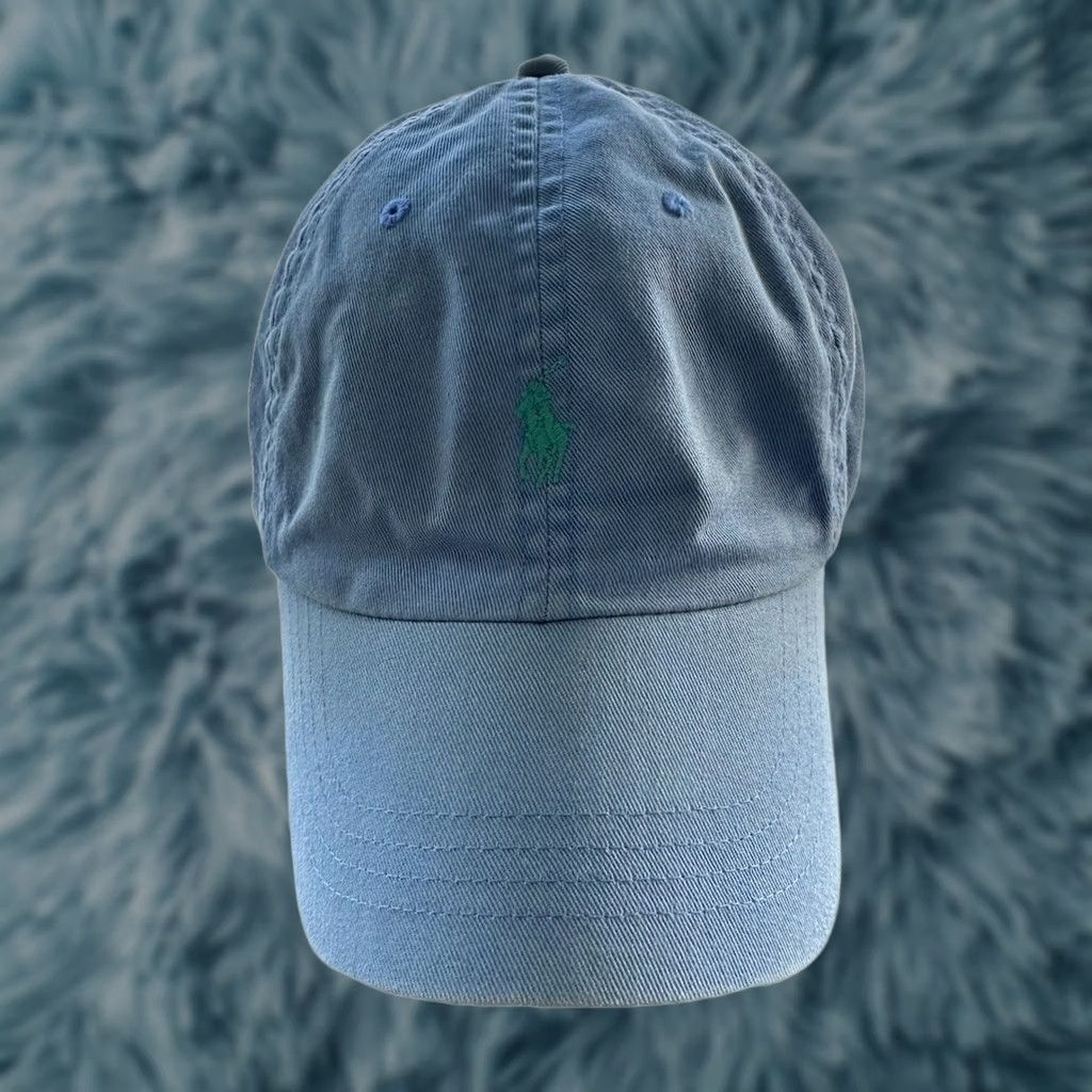 Polo Ralph Lauren VINTAGE Polo Ralph Lauren Hat Cap Leather Strapback Embroidered Pony Light Blue 90s Grunge Y2K Baseball Cap Mens One Size Adjustable Lightweight Size US M / EU 48-50 / 2 - 1 Thumbnail