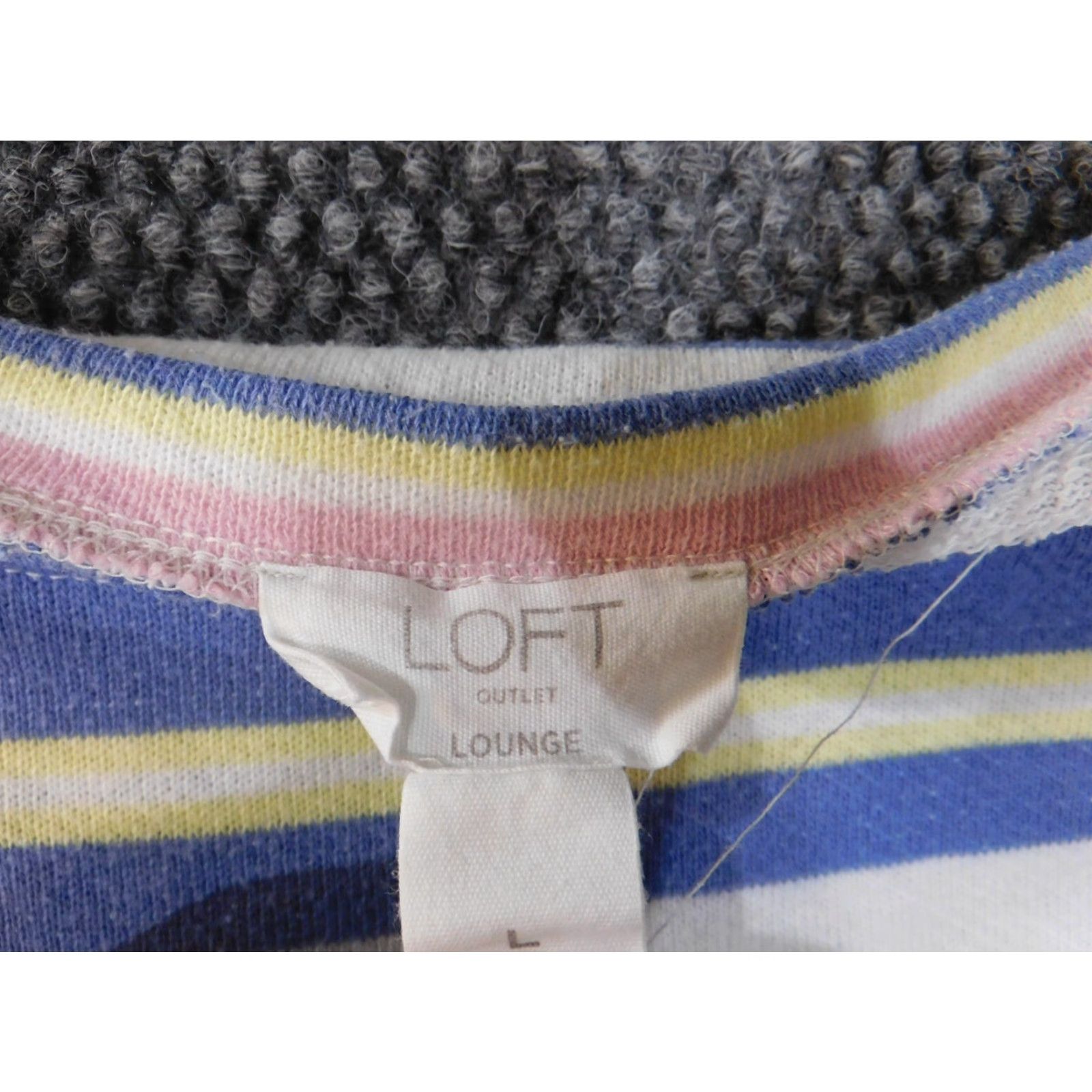 Ann Taylor Ann Taylor Loft Blouse Shirt Womens L Red Striped Knit Polyester Classic Stretch Short Sleeve Pullover Casual Regular Size L / US 10 / IT 46 - 5 Thumbnail