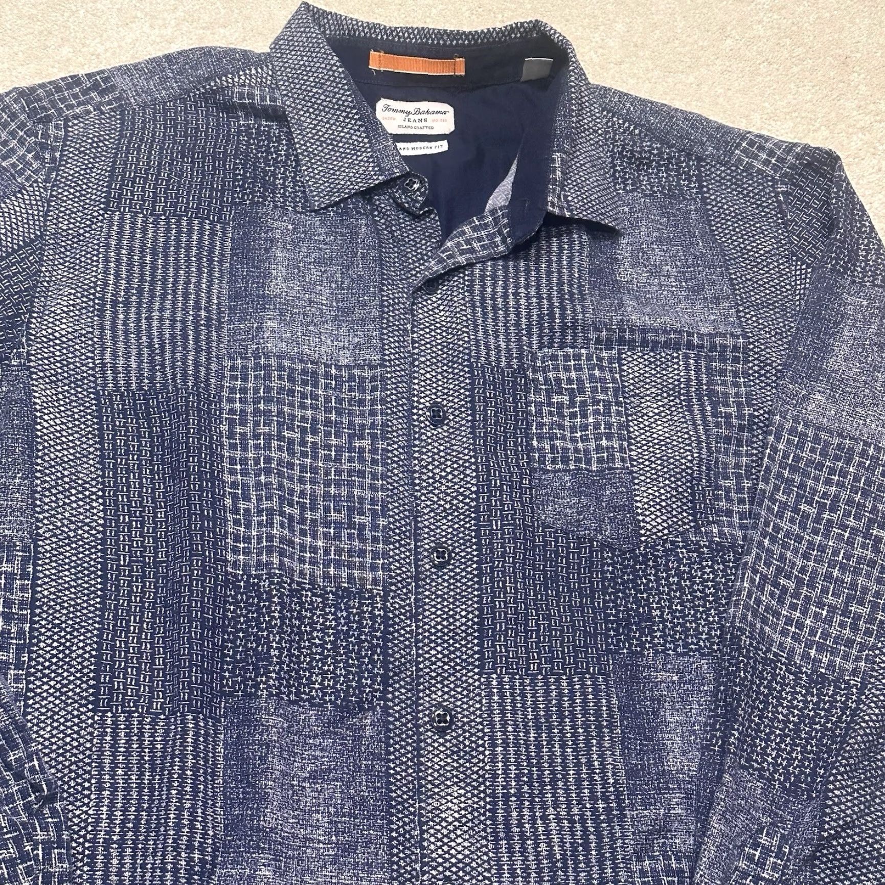Tommy Bahama Tommy Bahama Button-Up Shirt Mens XL Blue Island Modern Fit Shirt Clothing Beach Size US XL / EU 56 / 4 - 2 Thumbnail