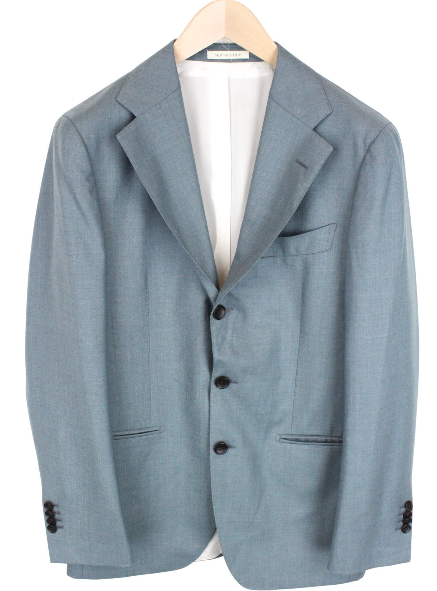 Suitsupply HAVANA UK38R Blue Wool 2 Piece Suit 66746 Size 38R - 2 Thumbnail