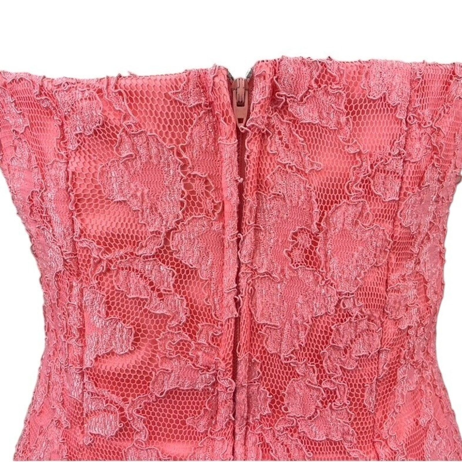 Vintage 80s SCARLETT NITE Womens Dress (8) Pink Lace Satin Mini Size M / US 6-8 / IT 42-44 - 7 Thumbnail