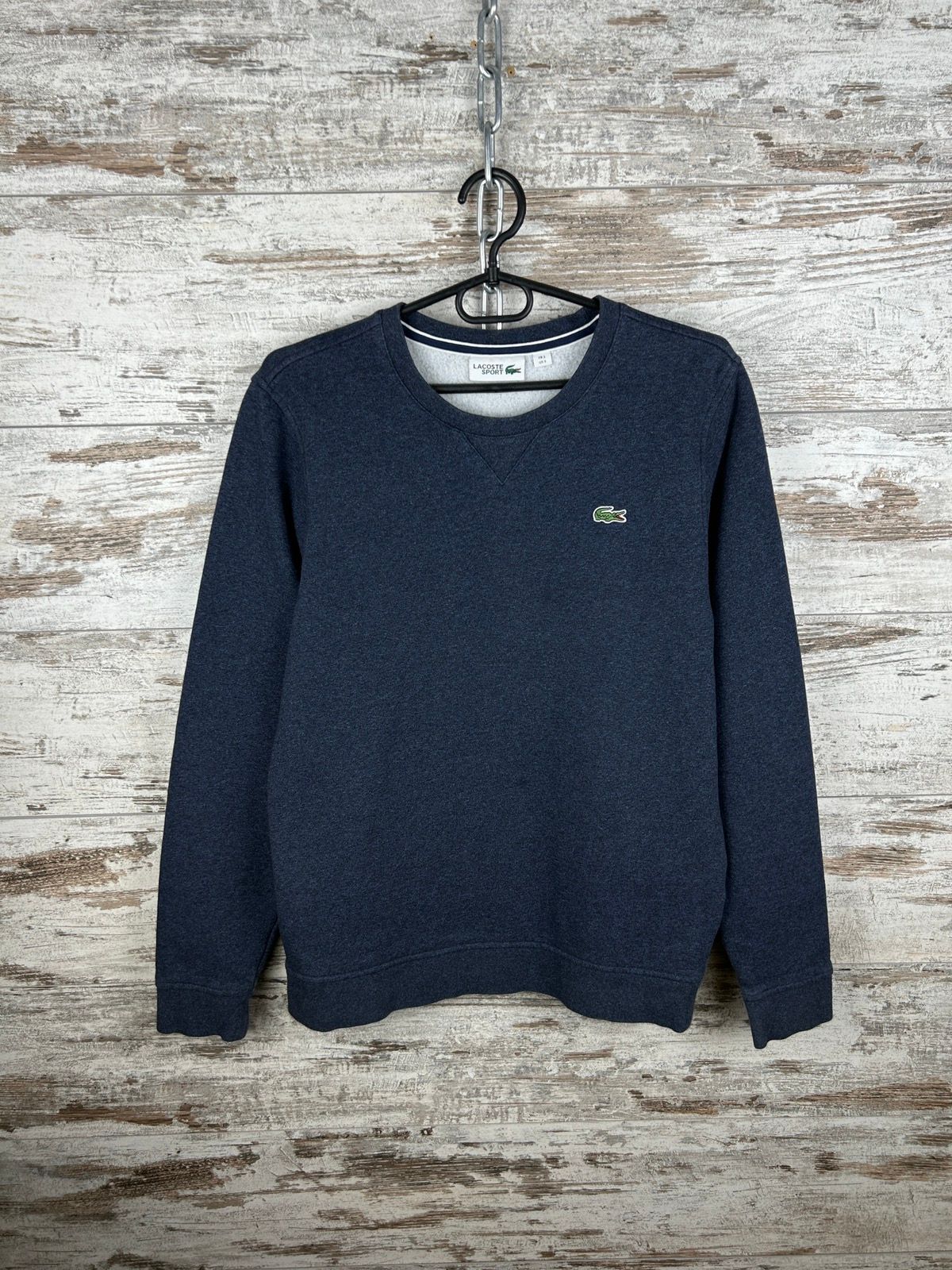 Pre-owned Lacoste Mens Vintage  Sweatshirt Basic Logo Size S Luxury In Navy