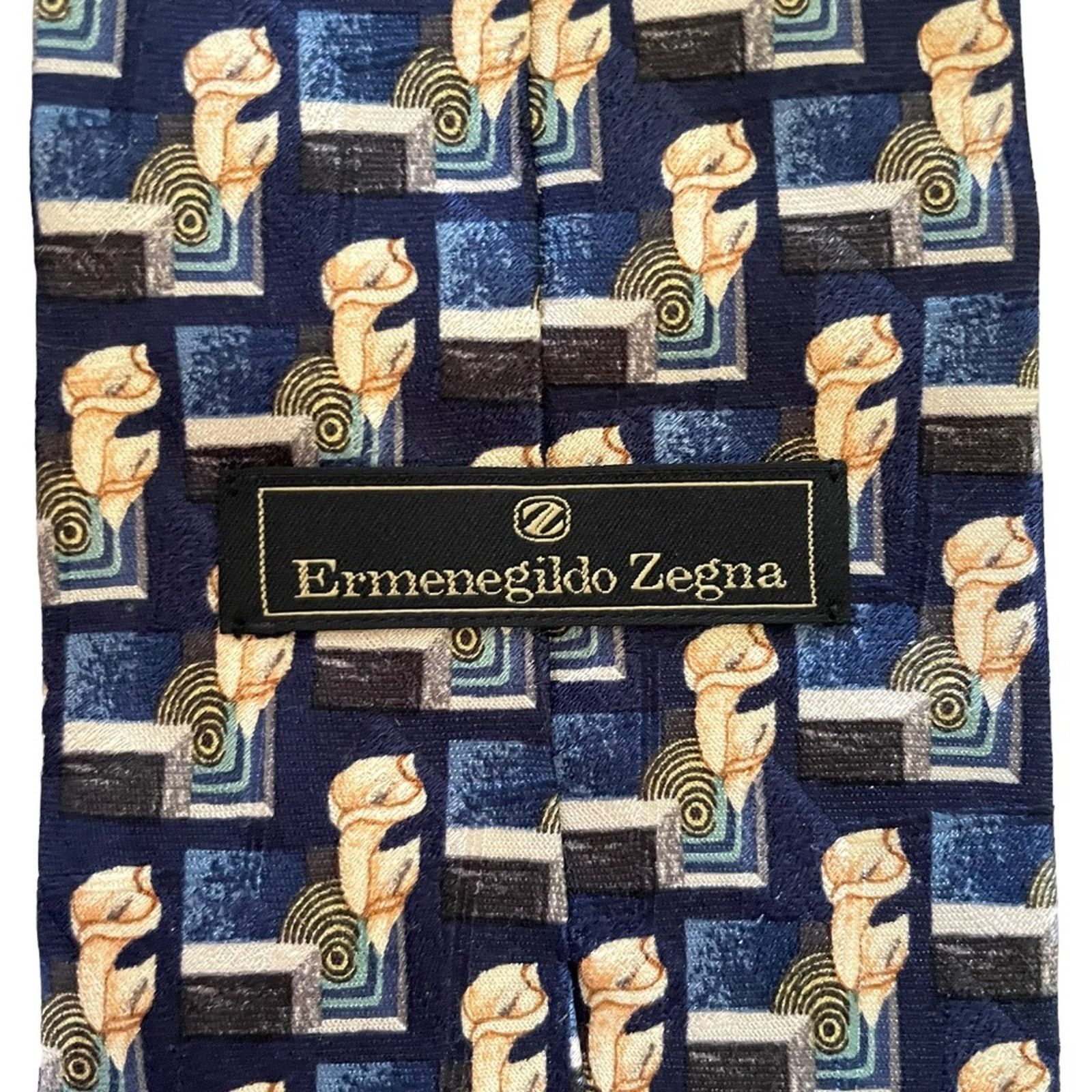 Ermenegildo Zegna Ermenegildo Zegna Blue Calla Lily Floral Patterned Silk Tie Size ONE SIZE - 5 Thumbnail