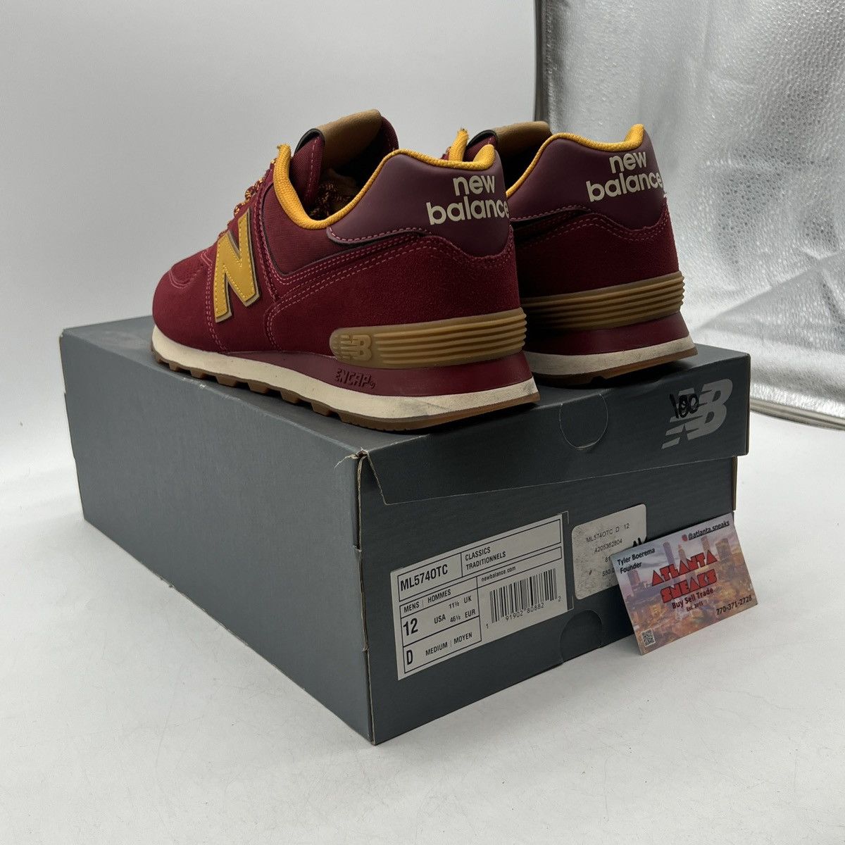 New Balance 574 outdoor pack burgundy Size US 12 / EU 45 - 4 Thumbnail