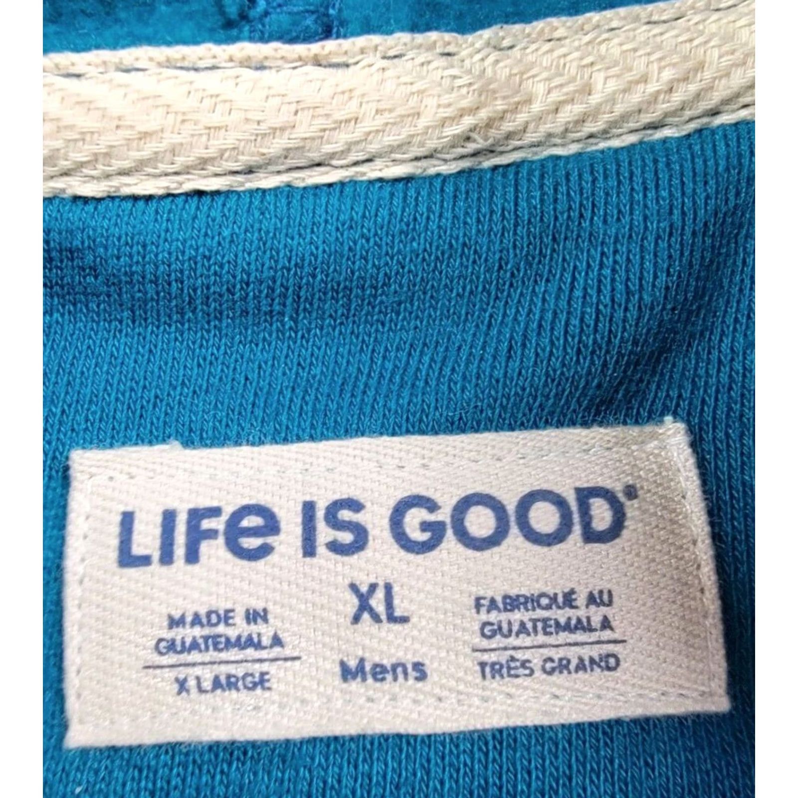 Life is Good Life is Good Hoodie Mens XL Blue Logo Pullover Hooded Pockets Casual Classic Colorful Size US XL / EU 56 / 4 - 6 Thumbnail