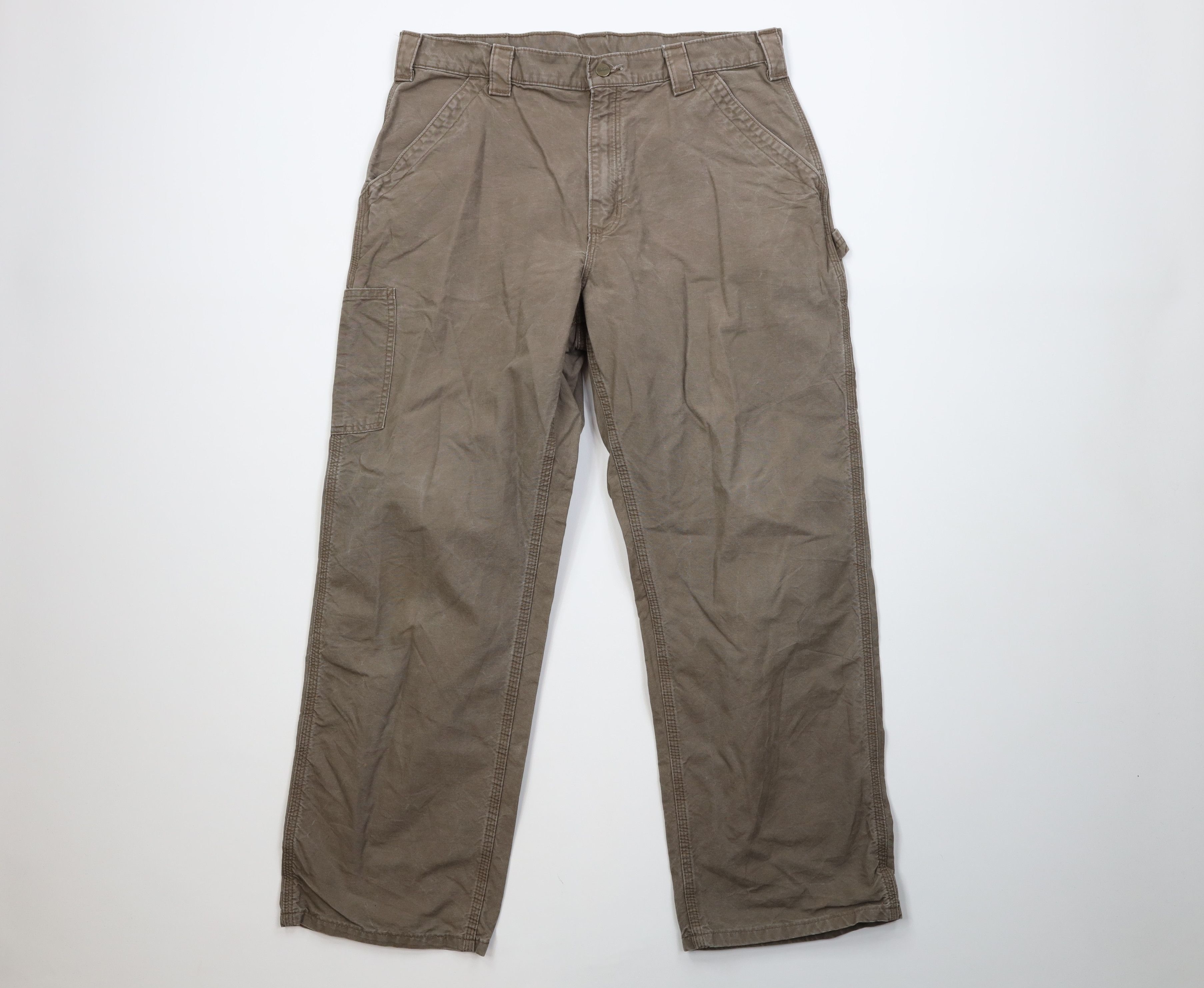 Carhartt Vintage Y2K Carhartt Wide Leg Dungaree Pants Light Brown Size US 36 / EU 52 - 1 Thumbnail
