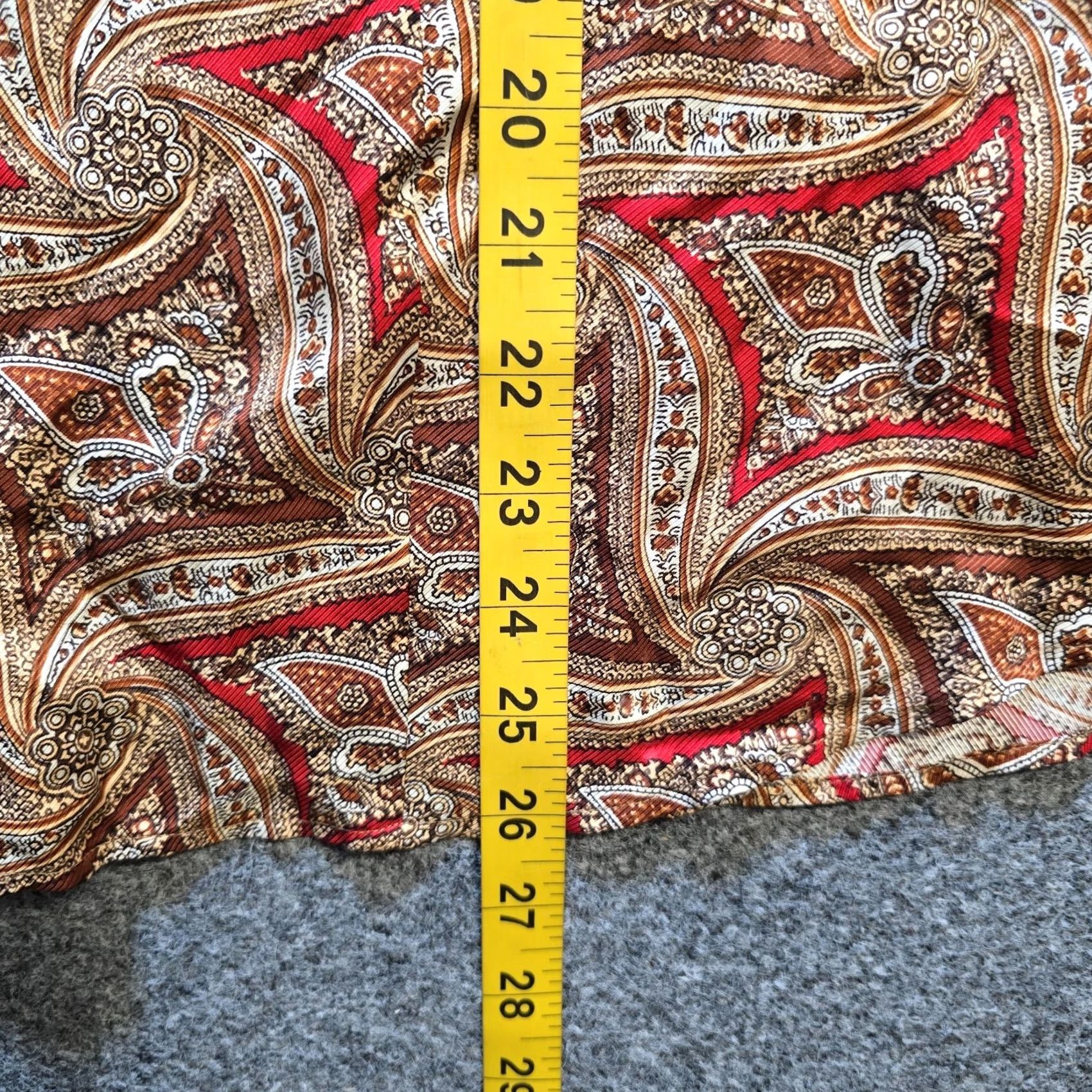 Talbots Talbots Top Womens Size 18 Brown Red Silk Button-Up Long Sleeve Career Classic Geometric Pattern Button-Front Shirt Womens Plus Size Regular Fit Size XXL / US 16-18 / IT 52-54 - 7 Thumbnail