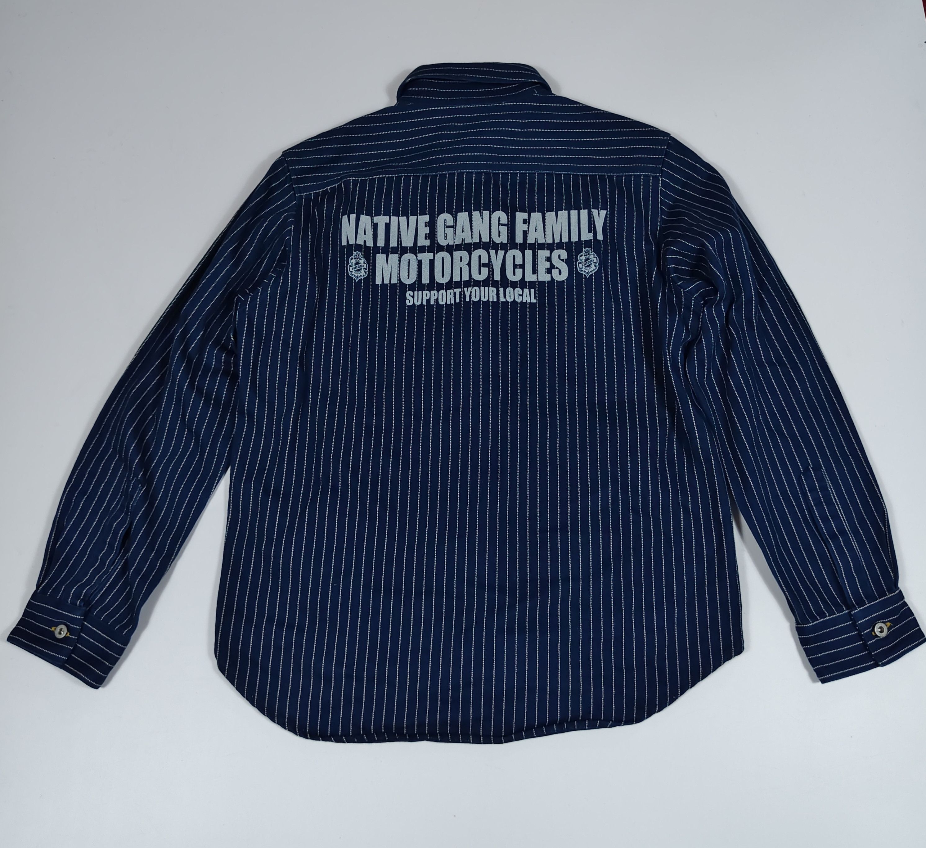 Japanese Brand Native Gang Family MC Wabash Stripe Work Shirt #F Size US M / EU 48-50 / 2 - 2 Thumbnail