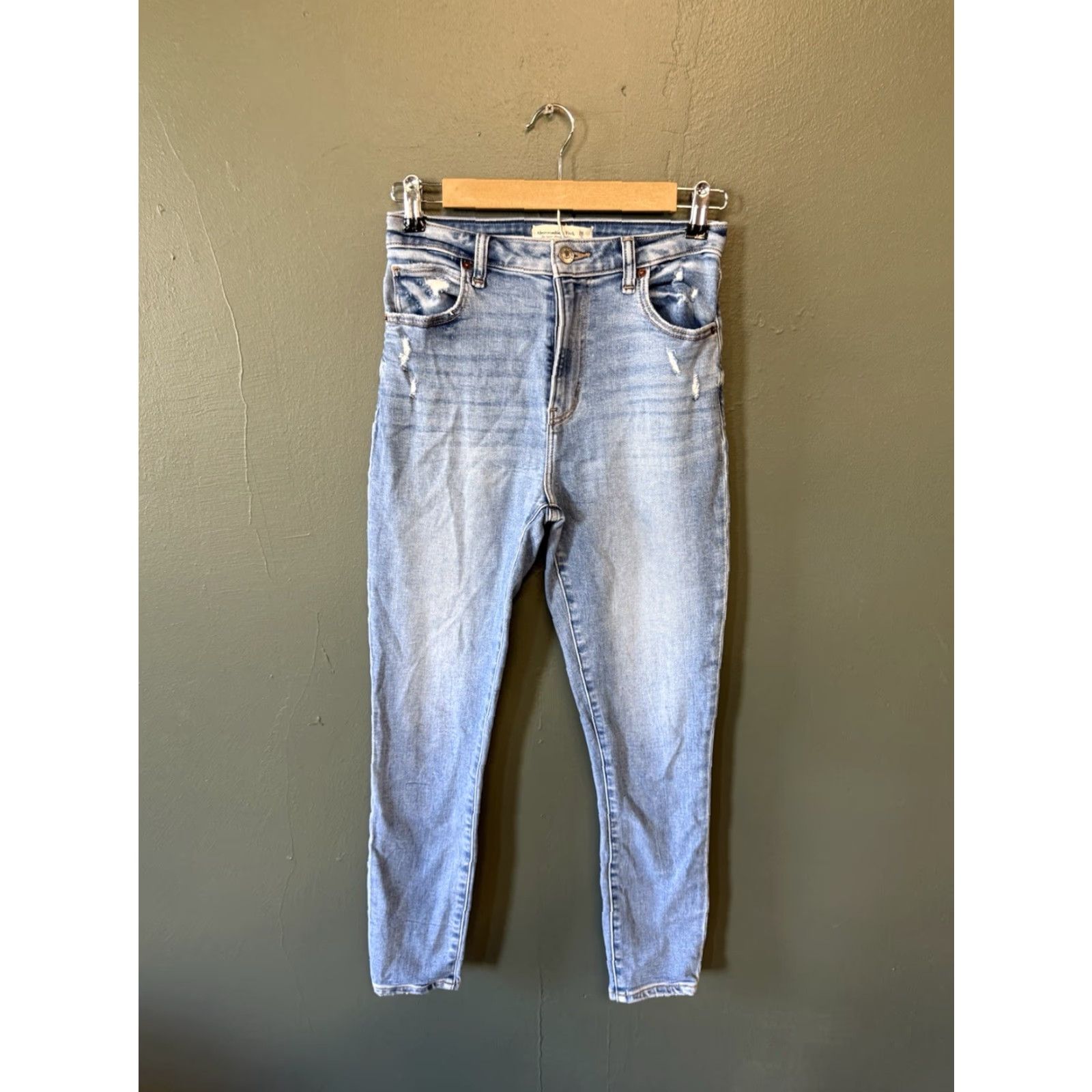 Abercrombie & Fitch Abercrombie & Fitch Jeans Distressed High Rise Super Skinny Ankle 2R Blue Womens Pants 5-Pocket Denim High Rise Jeans Size 26" / US 2 / IT 38 - 2 Thumbnail