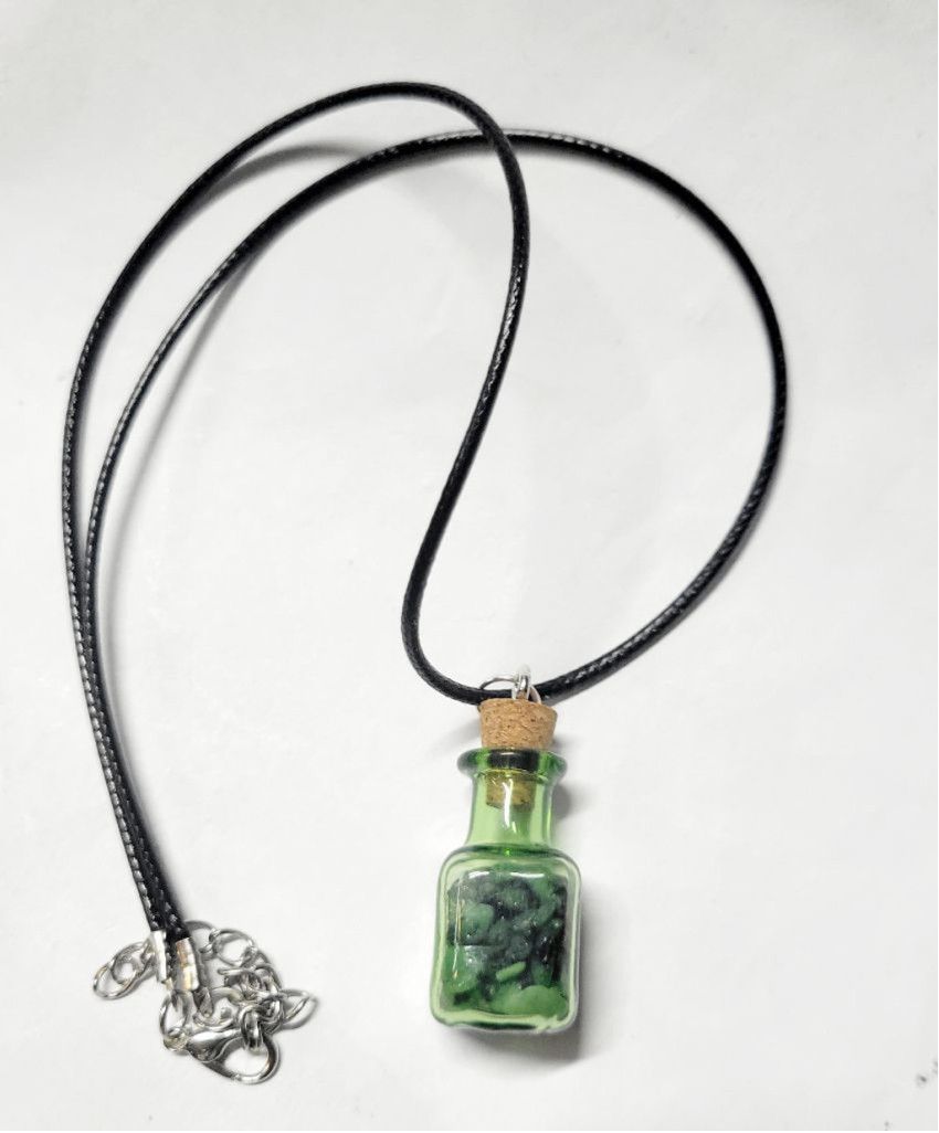 Handmade Hand crafted Ruby Zoisite crystal mini bottle necklace Size ONE SIZE - 4 Thumbnail