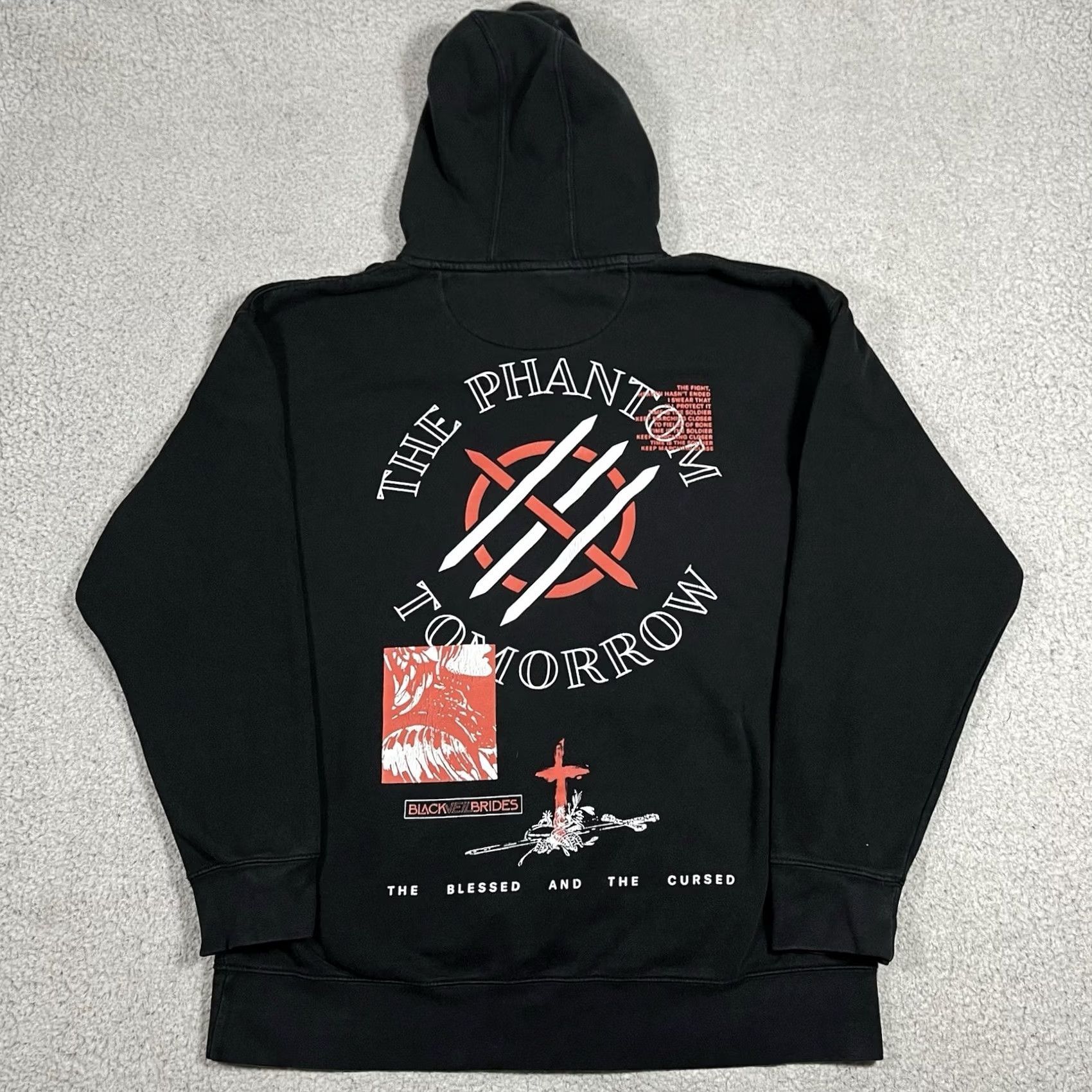 Vintage Black Veil Brides Hoodie Mens XL Sweatshirt Phantom Tomorrow Punk Emo Band Size US XL / EU 56 / 4 - 3 Thumbnail