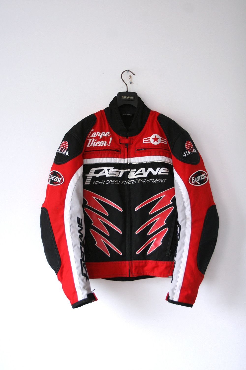 image of Fast Lane Street Racing Spell Out Red Jacket, Men's (Size Small)