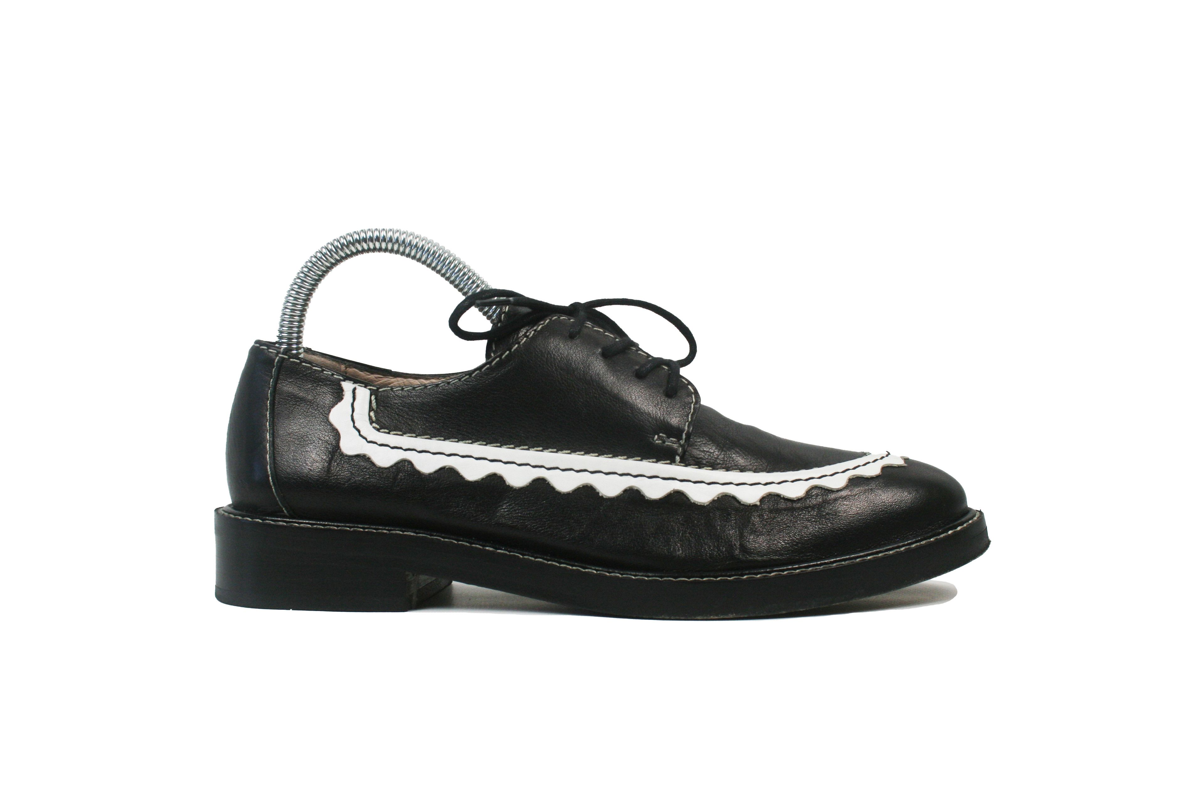 Alexa Chung AC-30 Scallop-edge Leather Derby Shoes Size US 8 / IT 38 - 1 Thumbnail