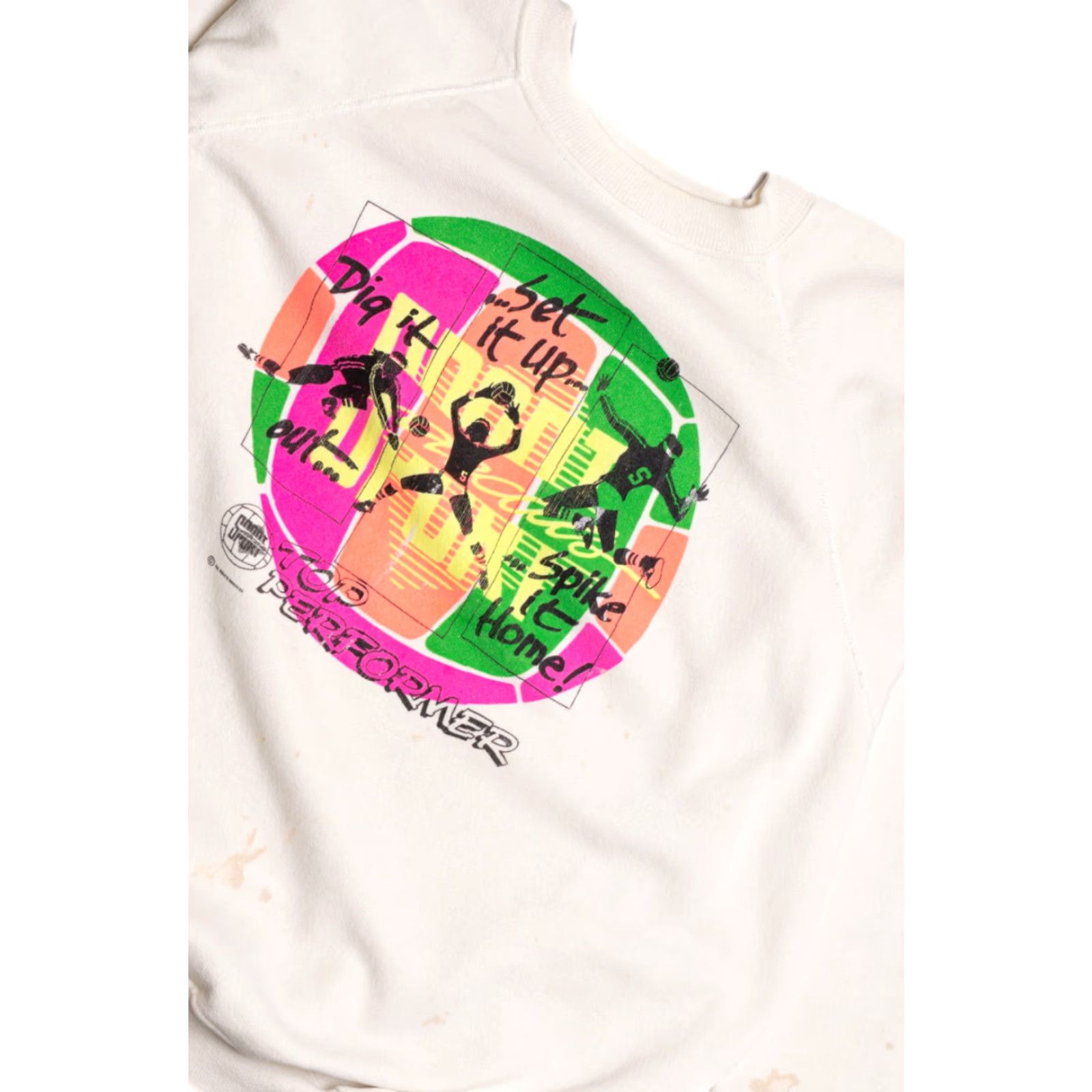 X-LARGE VINTAGE Top Performer Sweatshirt UNISEX Adults X-Large White 80s Retro Size US XL / EU 56 / 4 - 2 Thumbnail