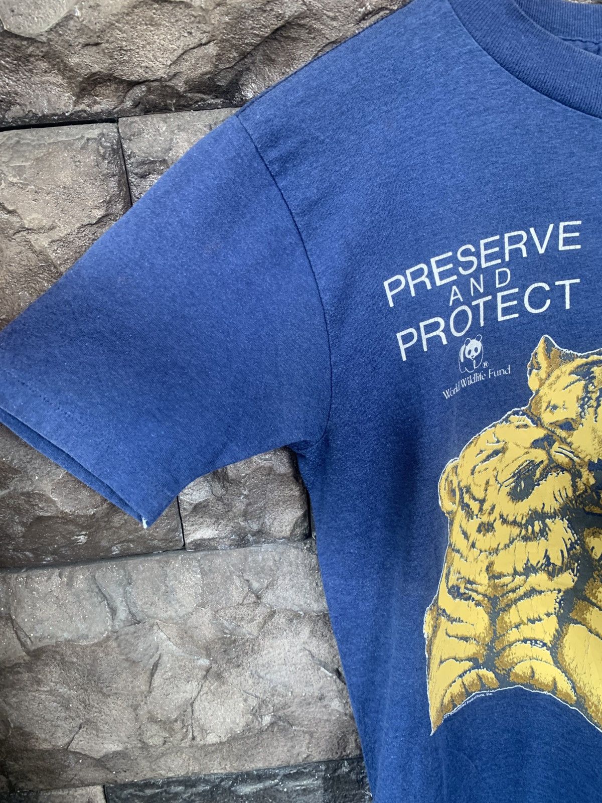 Habitat × Vintage × WWF Vintage 80s World Wildlife Fund WWF Preserve And Protect Tee Size US S / EU 44-46 / 1 - 5 Thumbnail