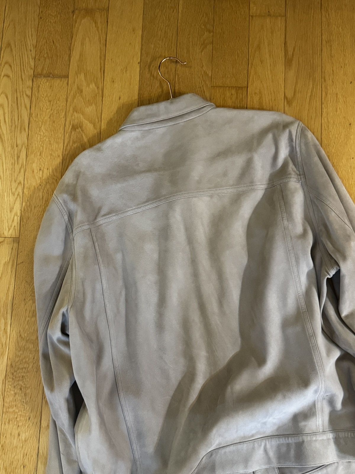 Theory Theory Jamie Suede Trucker Jacket Grey XXL Size US XXL / EU 58 / 5 - 4 Thumbnail