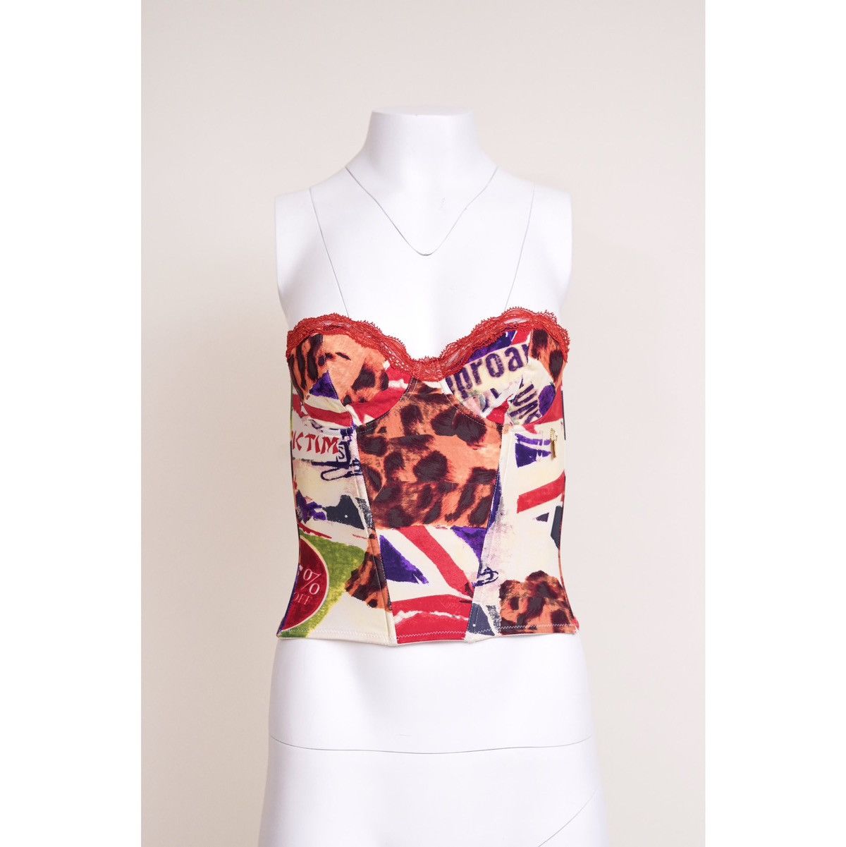 Dior Christian Dior S/S 2003 “Victim” Print Bustier Top Size XXS / US 00 / IT 34 - 2 Thumbnail