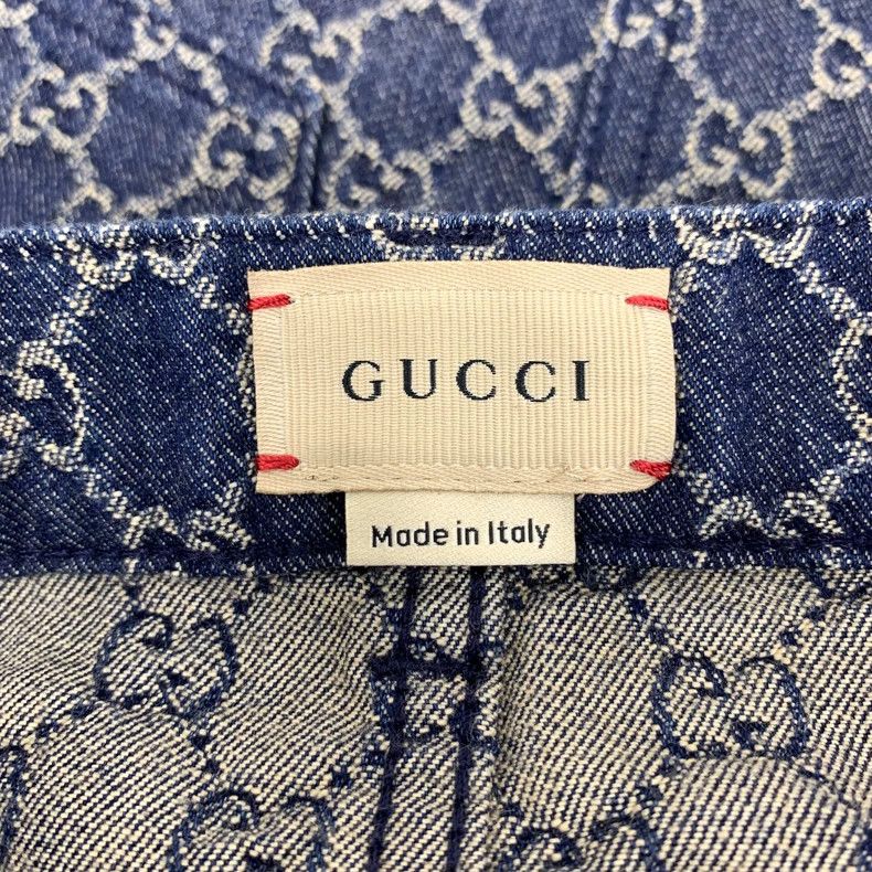 Gucci Gucci Dark blue logo jacquard full-print cotton casual den Size 30" / US 8 / IT 44 - 5 Thumbnail