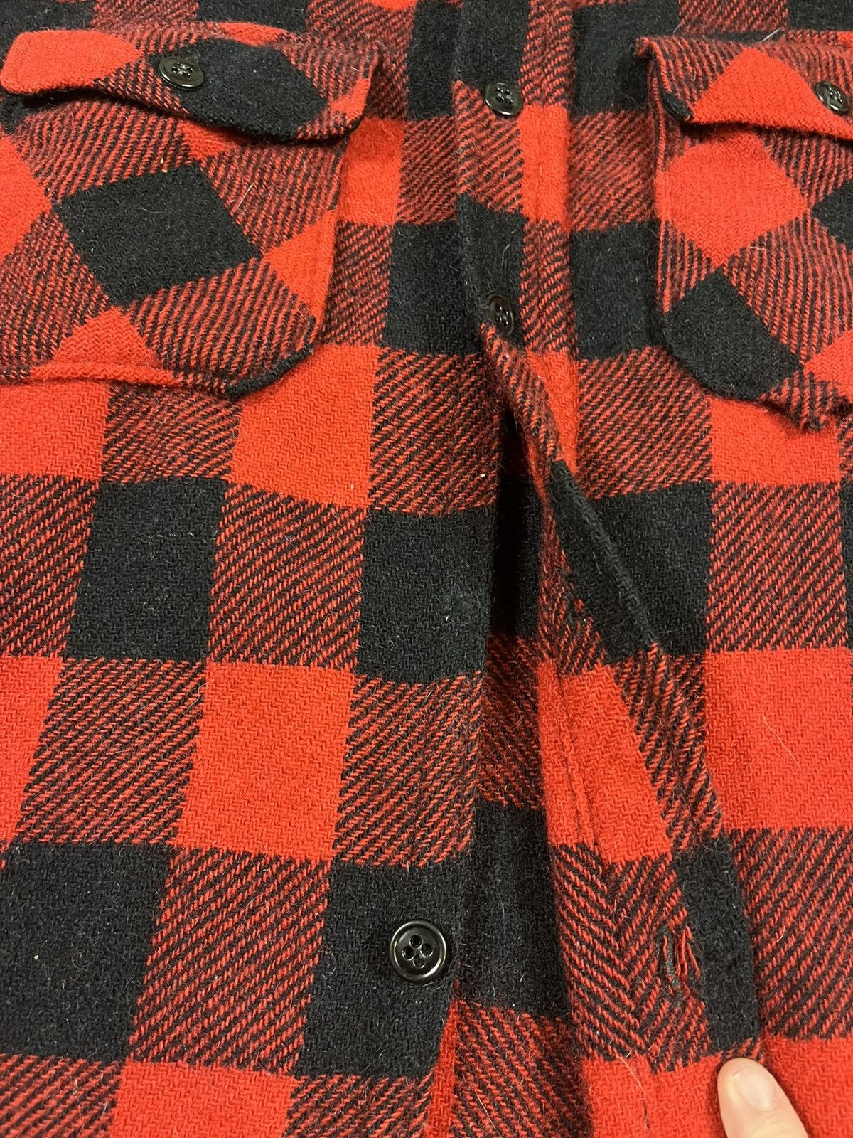 Vintage Vintage 50s Wool Buffalo Plaid Flannel Shirt Jacket Red Size US S / EU 44-46 / 1 - 6 Thumbnail