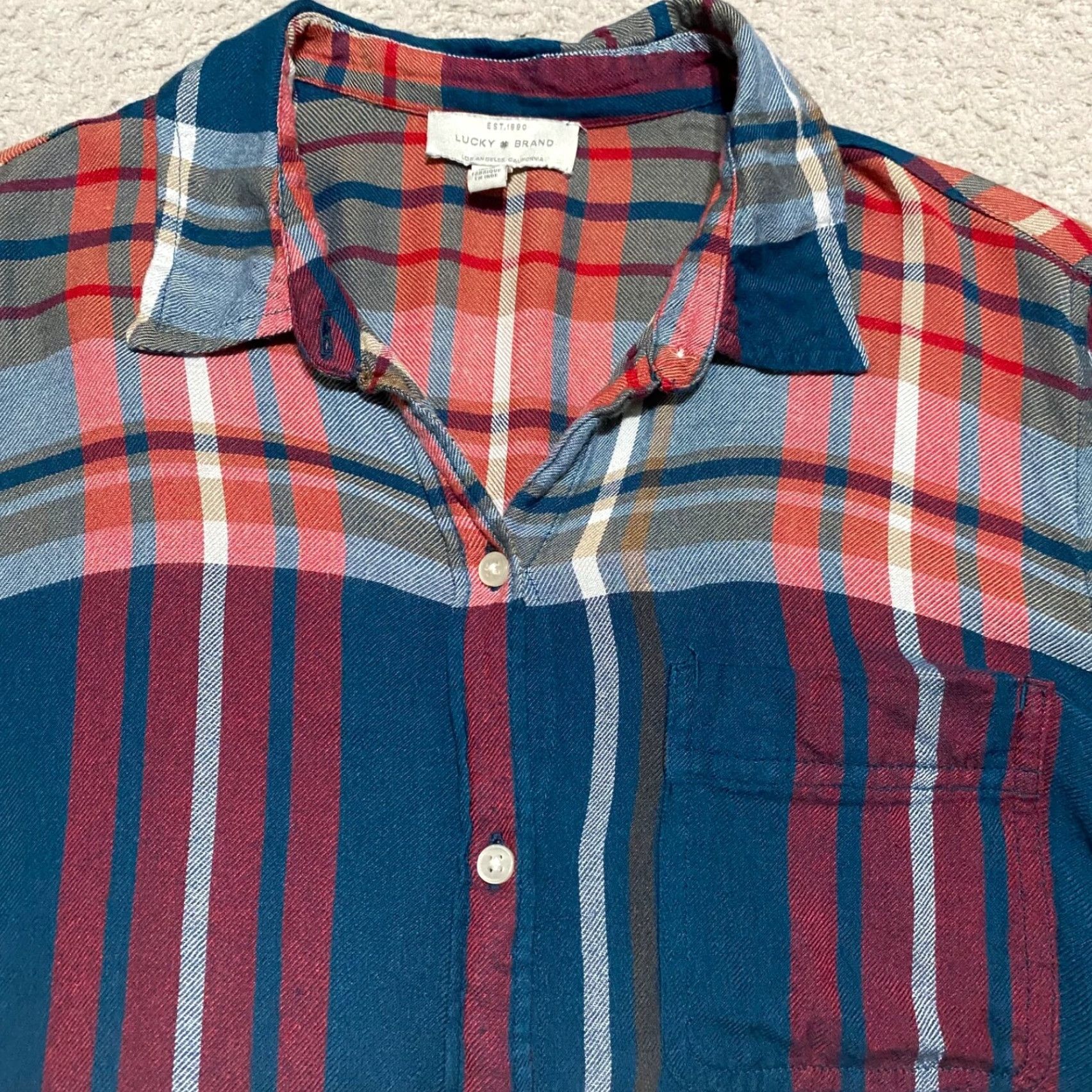 Lucky Brand Lucky Brand Womens Shirt M Multicolor Plaid Long Sleeve Button Up Size M / US 6-8 / IT 42-44 - 3 Thumbnail