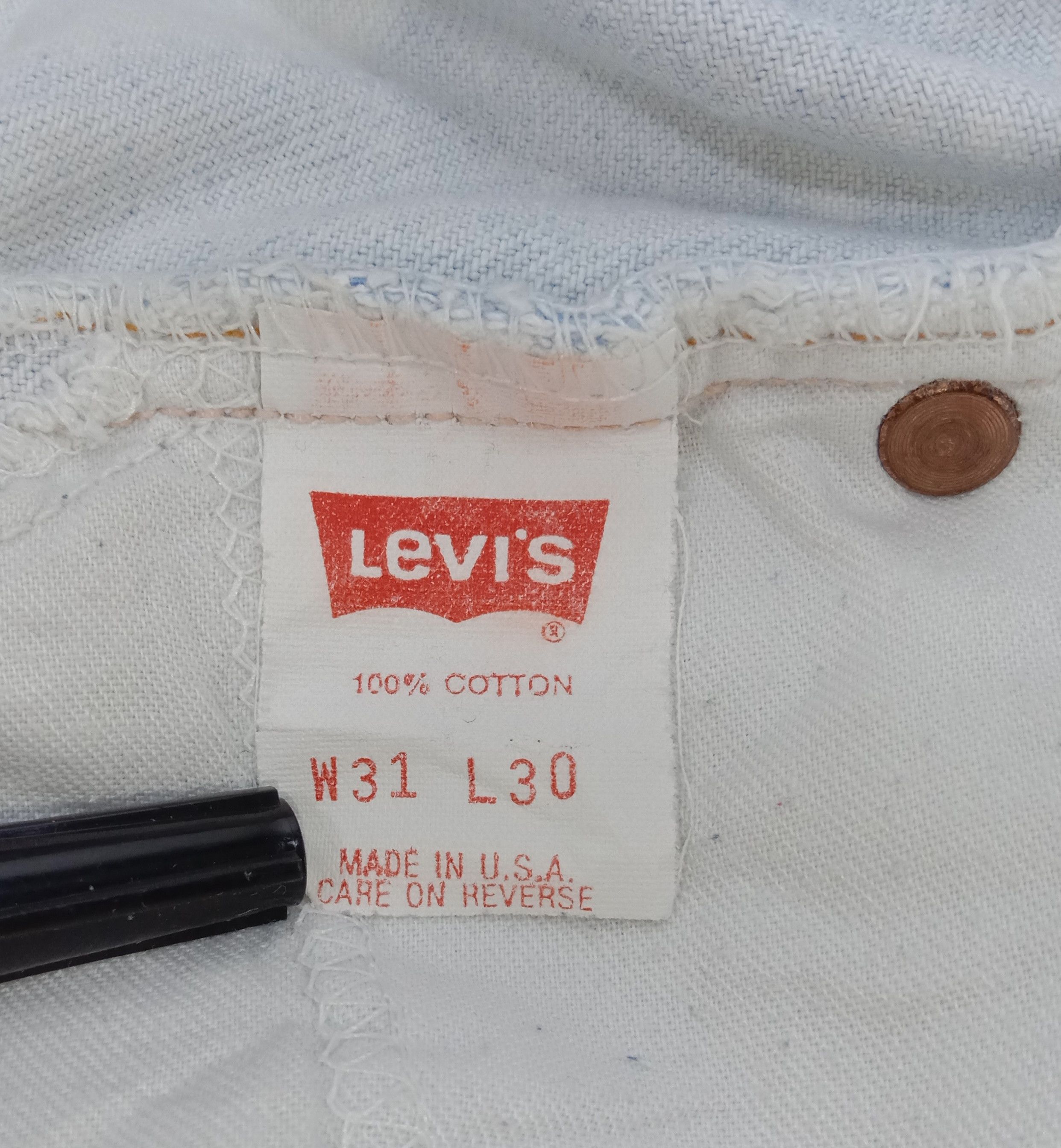 Levi's Vintage 90s Levi's 550 Orange Tab Jeans Ripped Denim Size US 30 / EU 46 - 12 Thumbnail