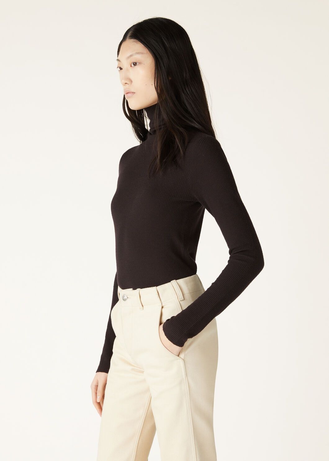 Loro Piana o1w1db10825 FAN1199 Taupo Turtleneck Sweater in Dark Brown Size XS / US 0-2 / IT 36-38 - 4 Thumbnail