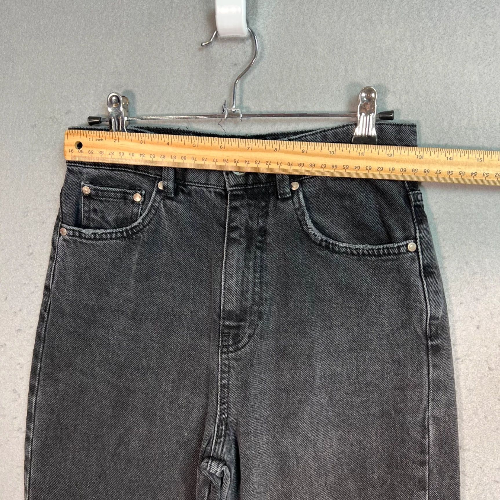 Stradivarius VINTAGE Stradivarius Womens Black Straight Denim Jeans Size 2 Size 26" / US 2 / IT 38 - 6 Thumbnail