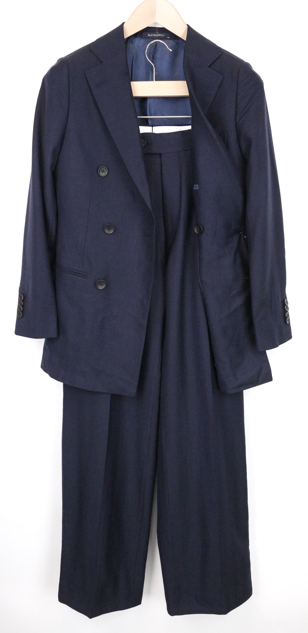 Suitsupply LA SPALLA UK32R Blue Wool Silk Linen Suit 74636 Size 34S - 1 Thumbnail