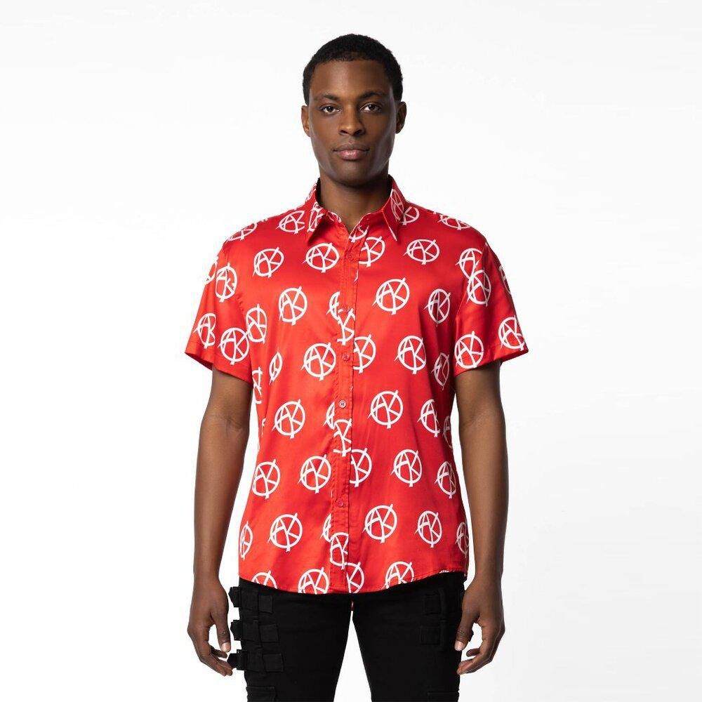 Designer AKINGS Anarchy Satin Shirt (Red - Size M) Size US M / EU 48-50 / 2 - 2 Thumbnail