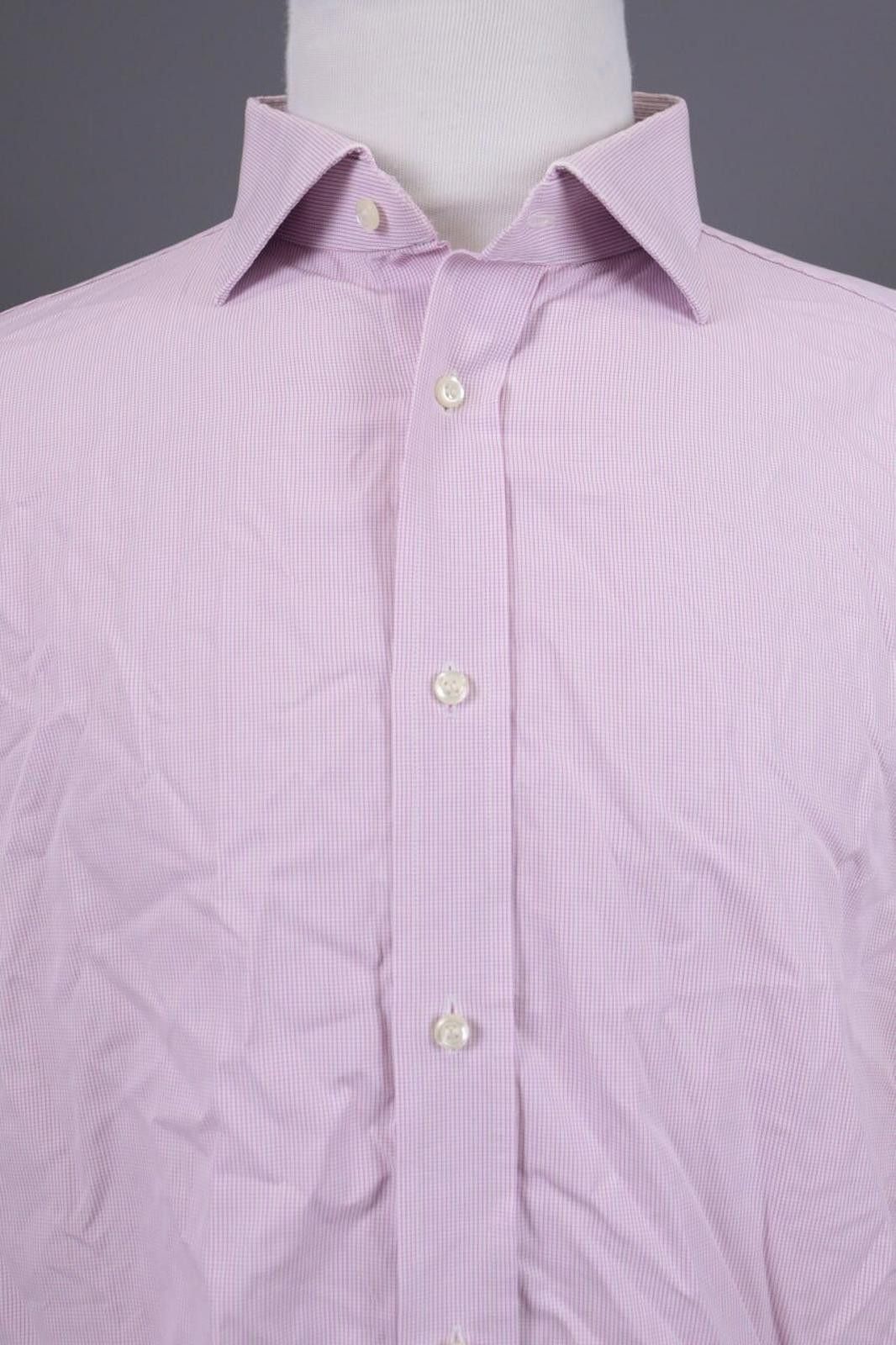 Designer Boggi Milano Pink Check Button Down Shirt 44 / 17 1/2 Size US M / EU 48-50 / 2 - 5 Thumbnail