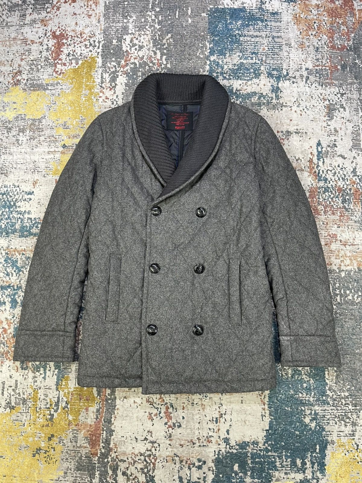 Fidelity Fidelity Shawl Lapel Quilted Issue Peacoat Size US S / EU 44-46 / 1 - 8 Thumbnail