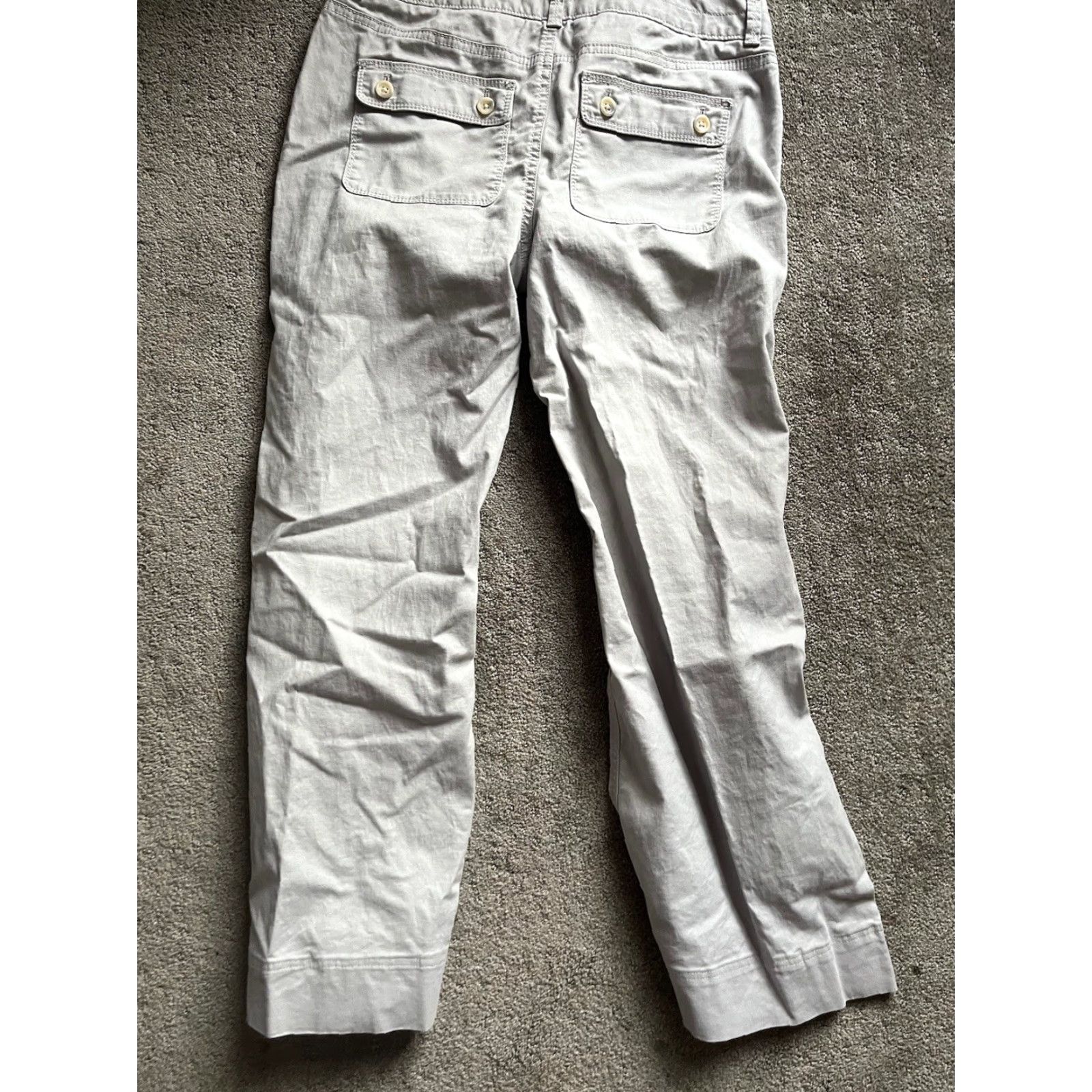 Banana Republic Banana Republic Pants Womens 4 Gray Cropped Straight Chino Casual City Preppy Cotton Spandex Mid 8.5-10.5 in 25 in Inseam Womens Size 27" / US 4 / IT 40 - 4 Thumbnail