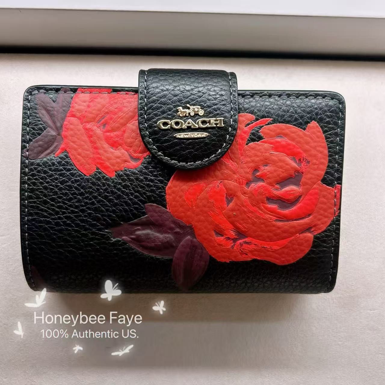 Coach Medium Corner Zip Wallet With Floral Print CCL63 Size ONE SIZE - 1 Thumbnail
