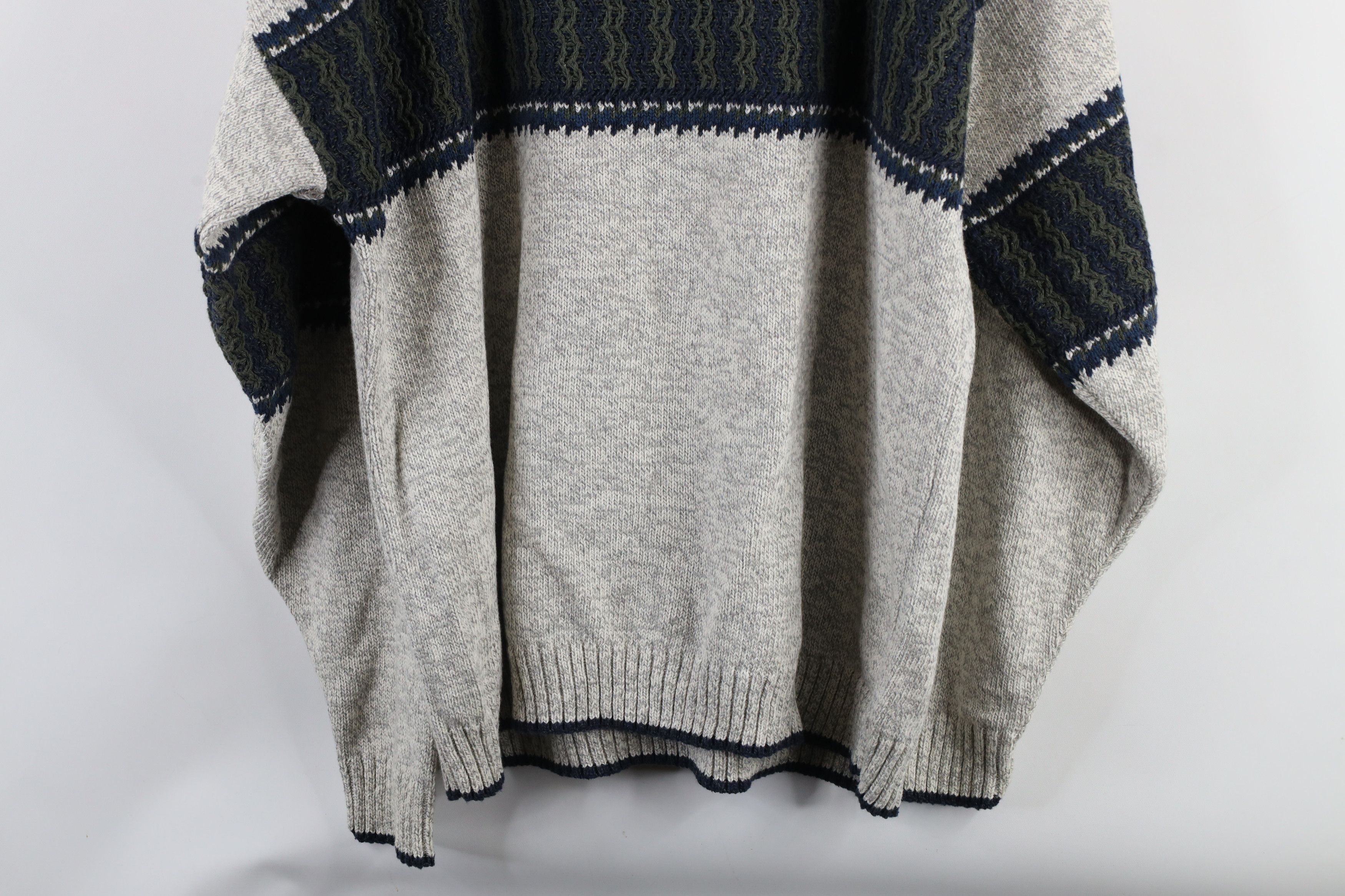Vintage Vintage 90s Streetwear Knit V-Neck Sweater Heather Gray Size US XL / EU 56 / 4 - 9 Thumbnail