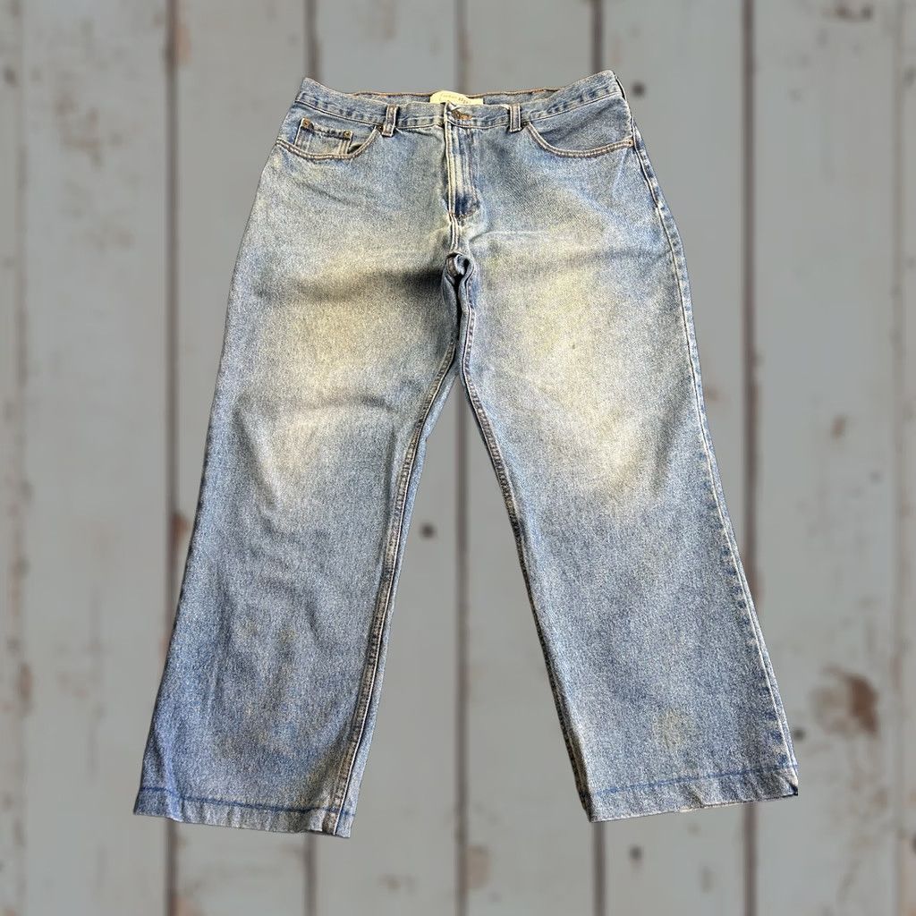 Vintage VINTAGE Urban Pipeline Jeans Wide-Leg 40 x 29 Mens Denim Blue Baggy Distressed 90s Band Grunge Retro USA Leather? Size US 40 / EU 56 - 1 Thumbnail