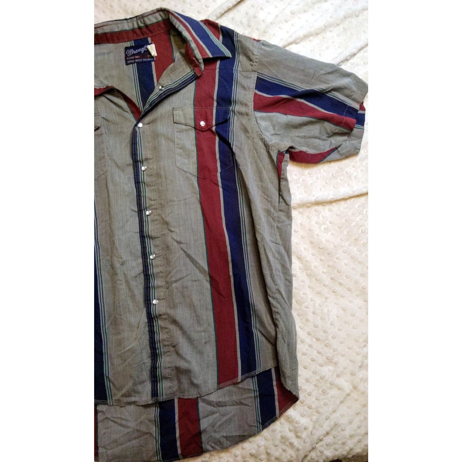Wrangler VINTAGE Wrangler Shirt Men L Gray Striped Button-Up 90s Western Casual Workwear Size US L / EU 52-54 / 3 - 2 Thumbnail