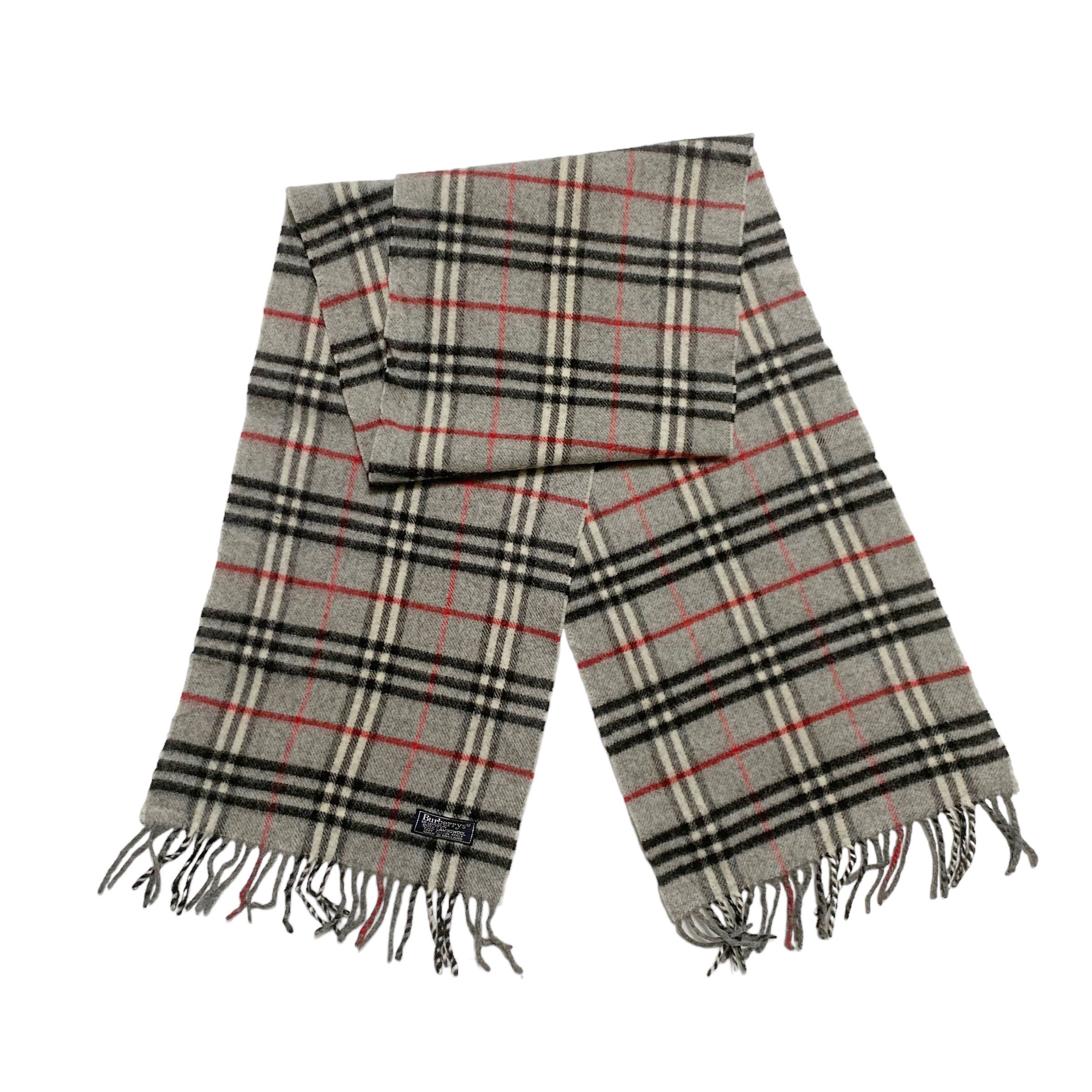 VTG 80s BURBERRYS CLASSIC NOVA CHECK LAMBSWOOL SCARF