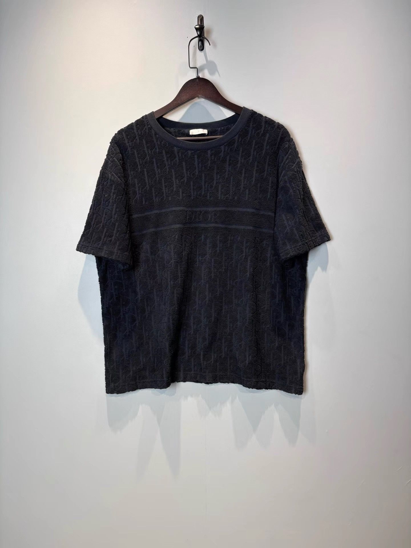 Dior Dior Black Towel Fabric T-shirt with Letter Logo K36 Size US L / EU 52-54 / 3 - 1 Thumbnail