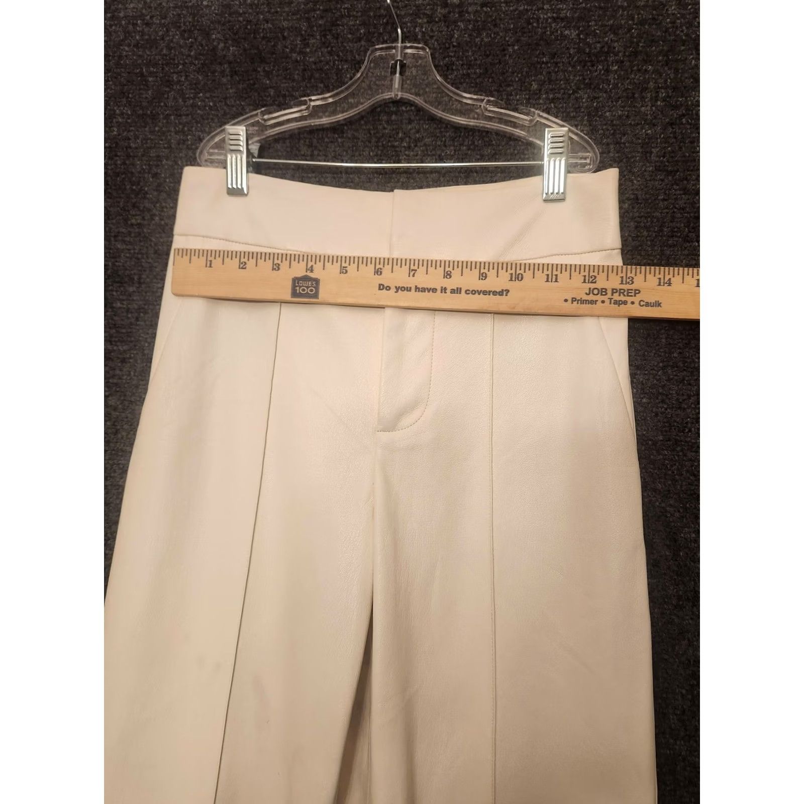 Alice + Olivia Alice + Olivia Pants Womens 0 White Leather Look High Rise Flare Pockets Read Size 25" / US 0 / IT 36 - 5 Thumbnail