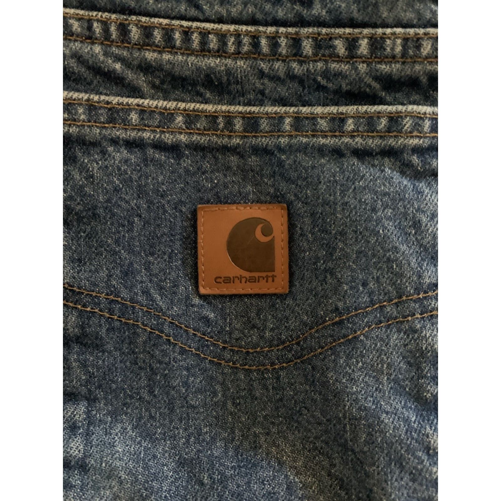 Carhartt Carhartt Jeans Mens 42x32 Blue Denim Straight Relaxed Lined Workwear Pants Size US 42 / EU 58 - 6 Thumbnail