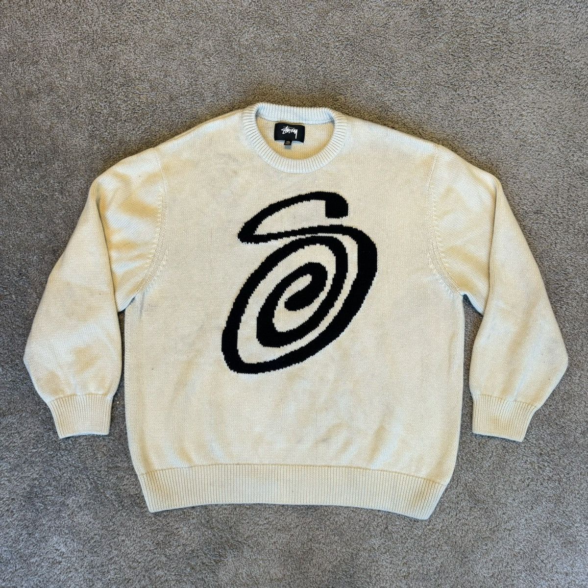 Stussy Stussy S Swirl Knit Sweater ‘Cream’ | Grailed