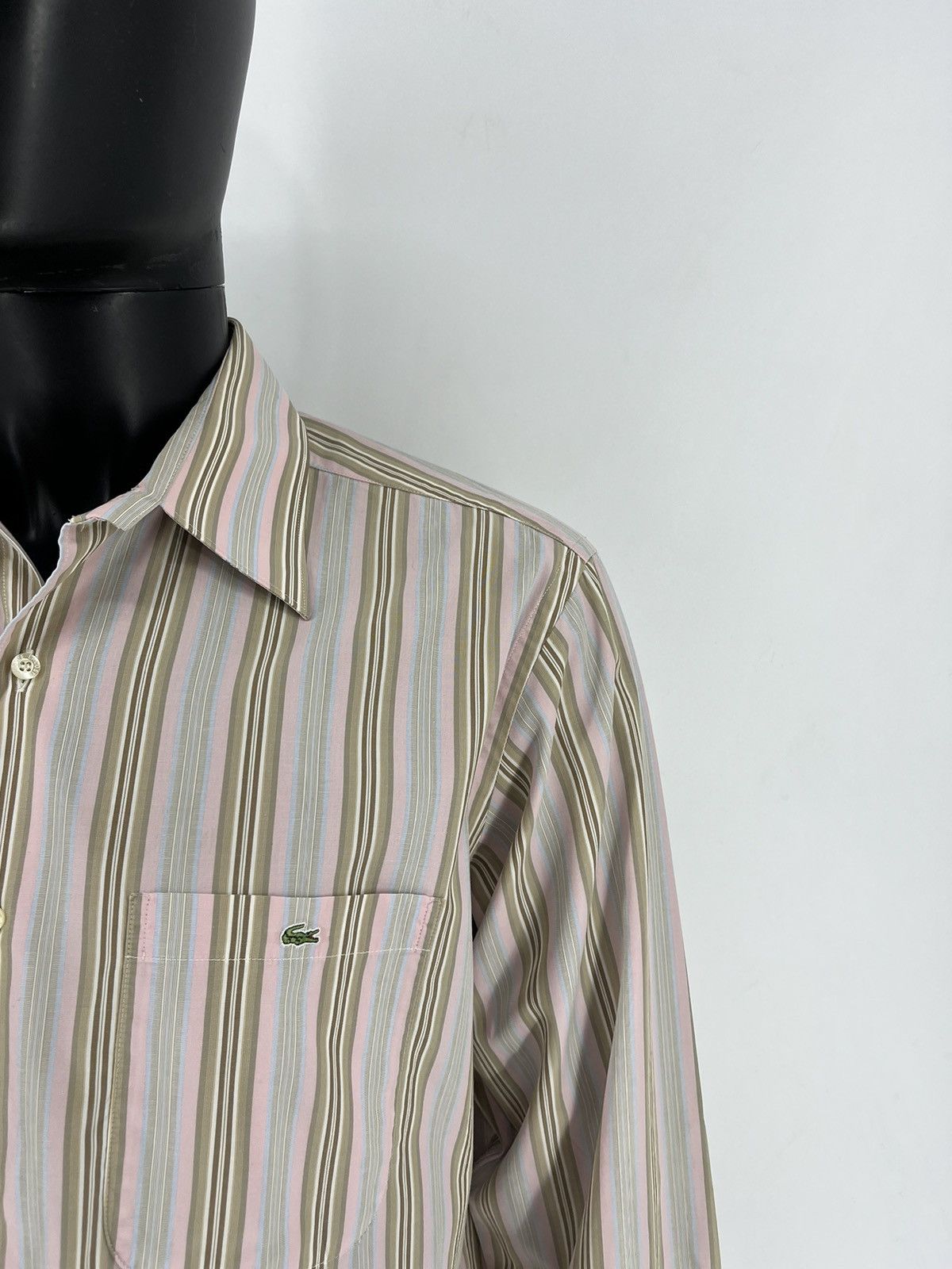 Lacoste × Vintage Lacoste Long Sleeve Button Down Shirt Blue Stiped Collared Size US XL / EU 56 / 4 - 6 Thumbnail
