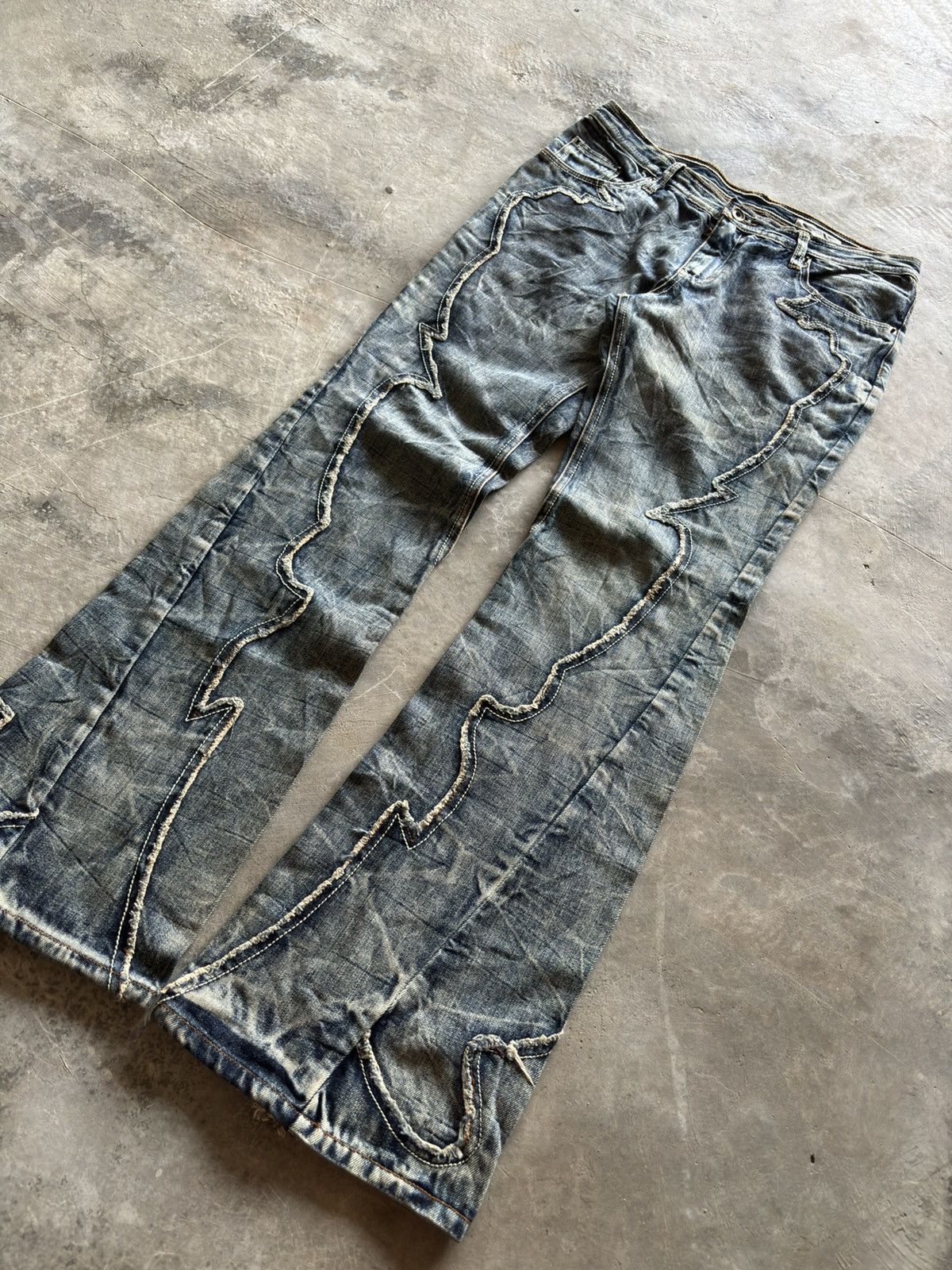 Tornado Mart SEMANTIC DESIGN washed faded distressed super sick design Size US 31 - 13 Thumbnail