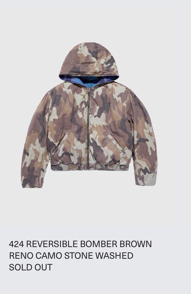 424 424 camo bomber jacket reversible size XL cropped Size US L / EU 52-54 / 3 - 9 Thumbnail