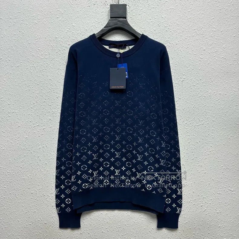Louis Vuitton Louis Vuitton Dark blue gradient full-print LOGO knitted s Size US XL / EU 56 / 4 - 1 Thumbnail